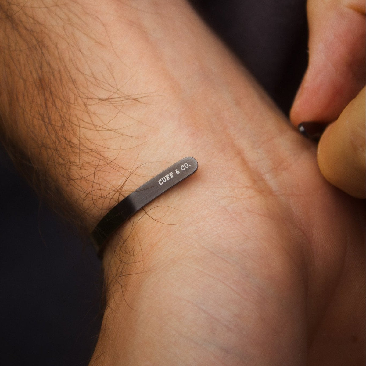 Cuff & Co. - Black Personalised Cuff Bracelet Personalised Apparel & Accessories