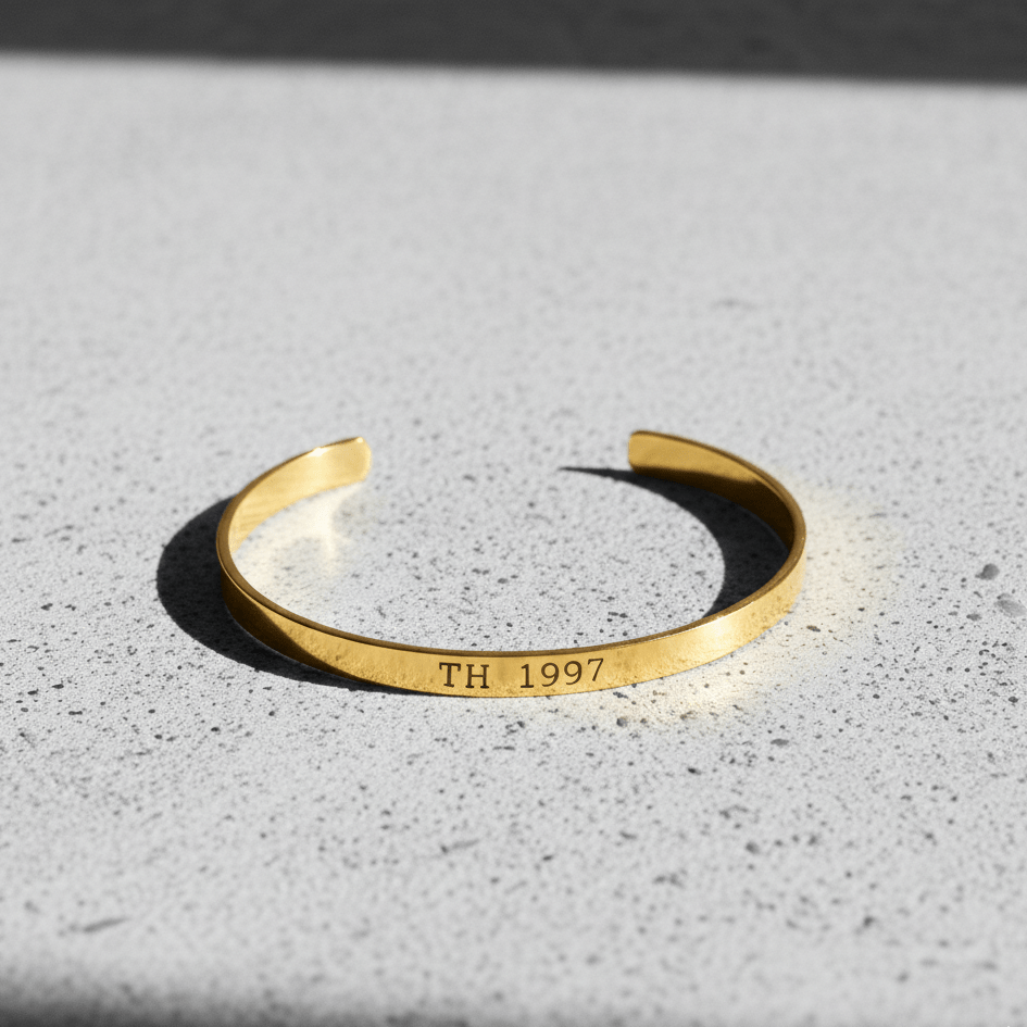 Cuff & Co. - Gold Personalised Cuff Bracelet Personalised Bracelets