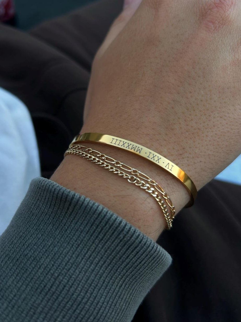 Cuff & Co. - Gold Personalised Cuff Bracelet Personalised Bracelets