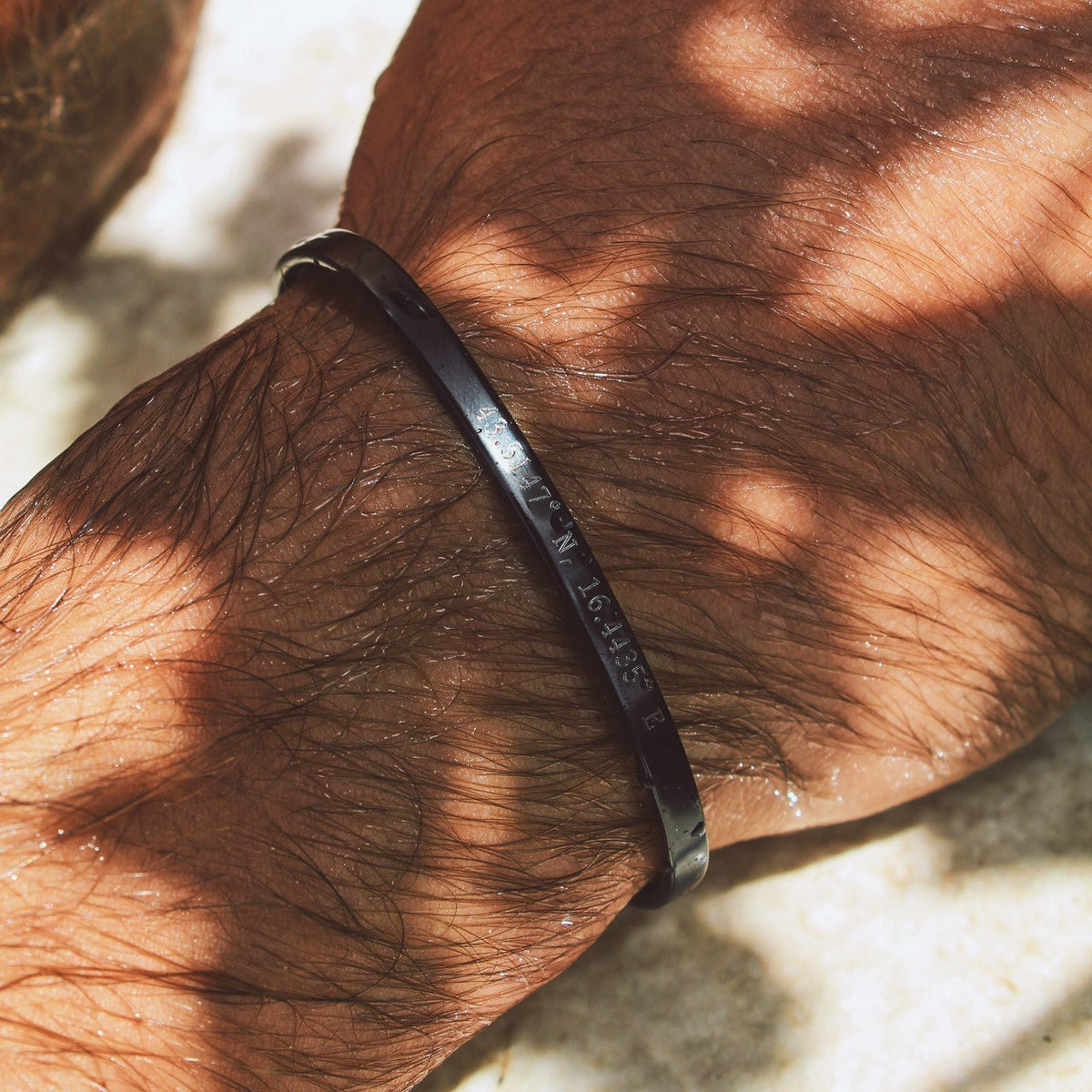 Cuff & Co. - Black Personalised Cuff Bracelet Personalised Apparel & Accessories