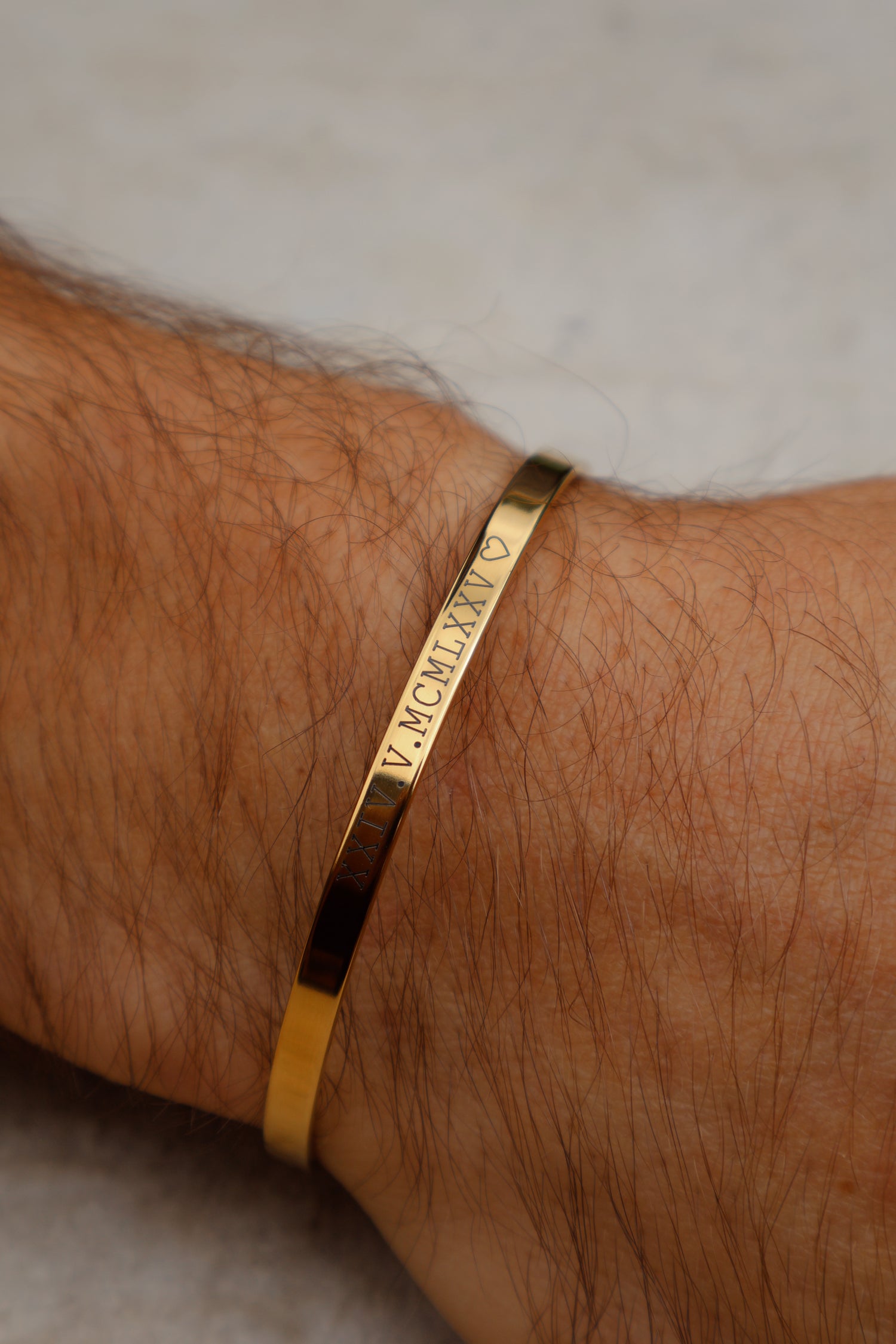 Gold Personalised Cuff Bracelet