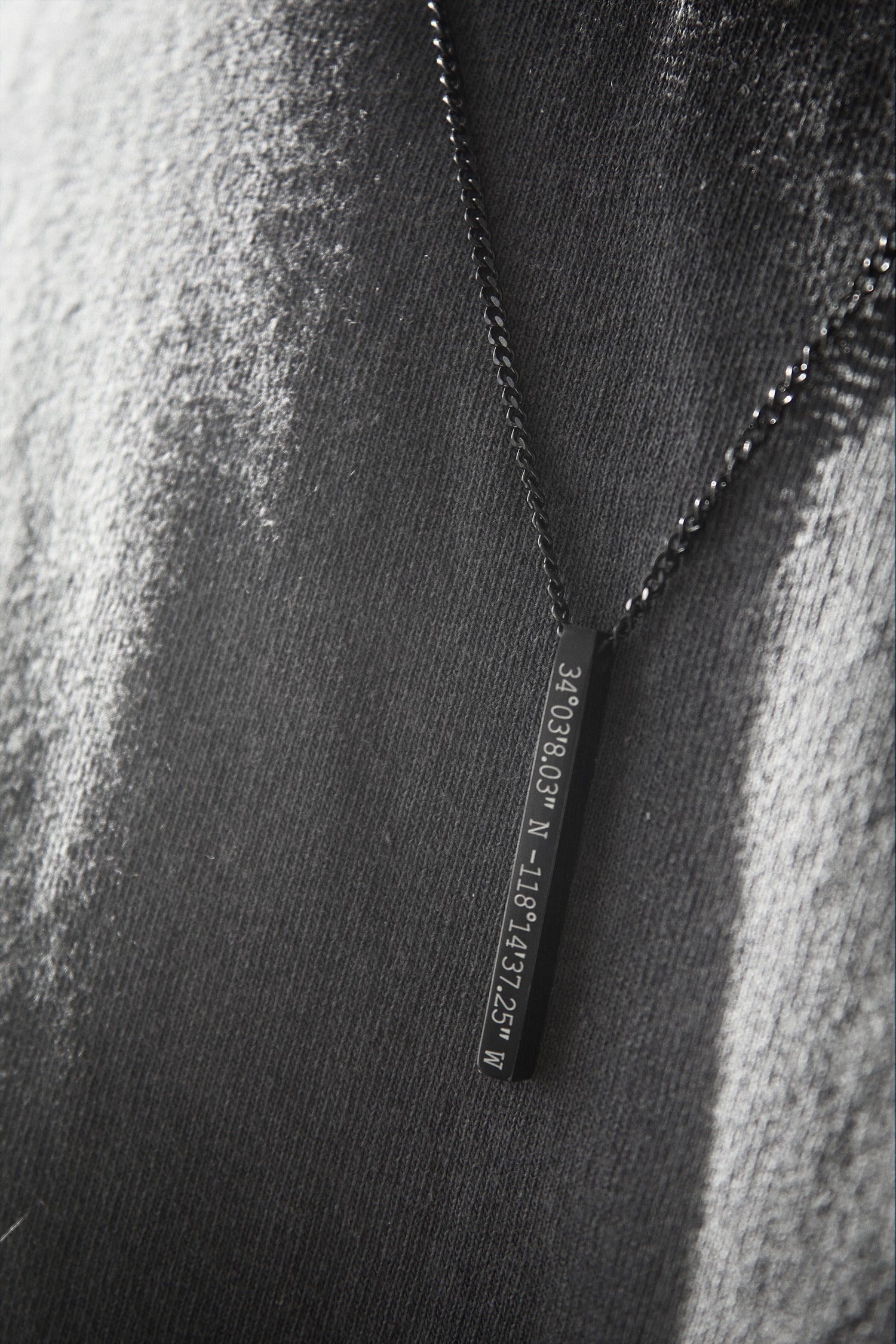Black Personalised Bar Necklace