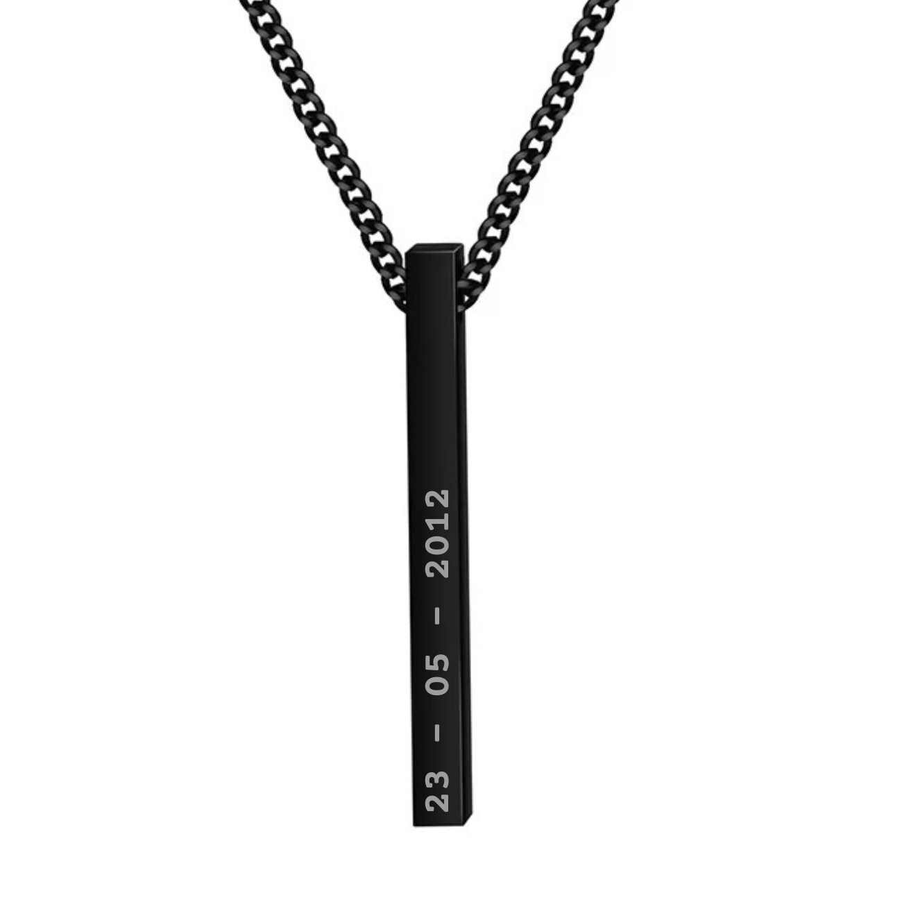 Black Personalised Bar Necklace