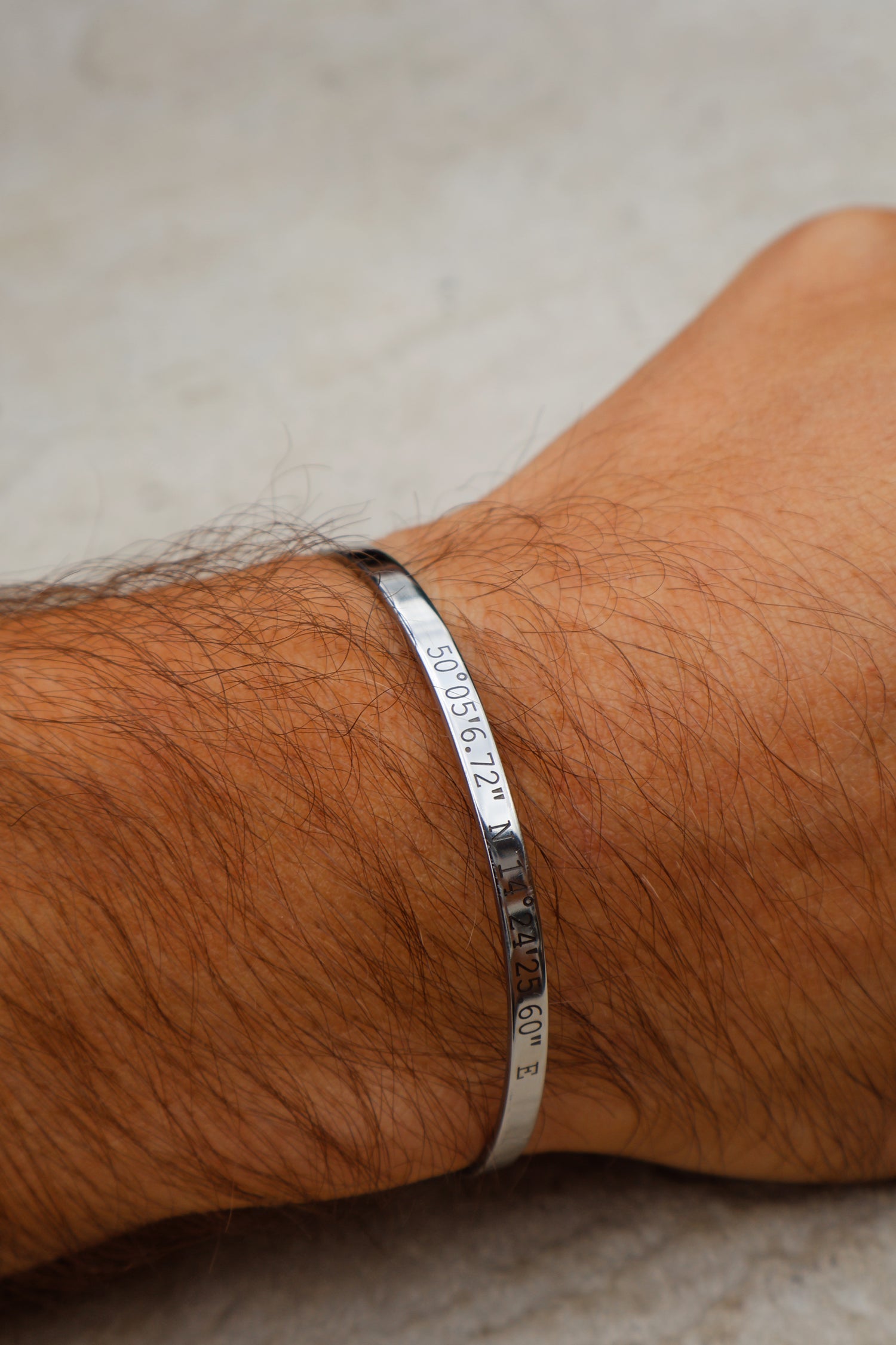 Silver Personalised Cuff Bracelet