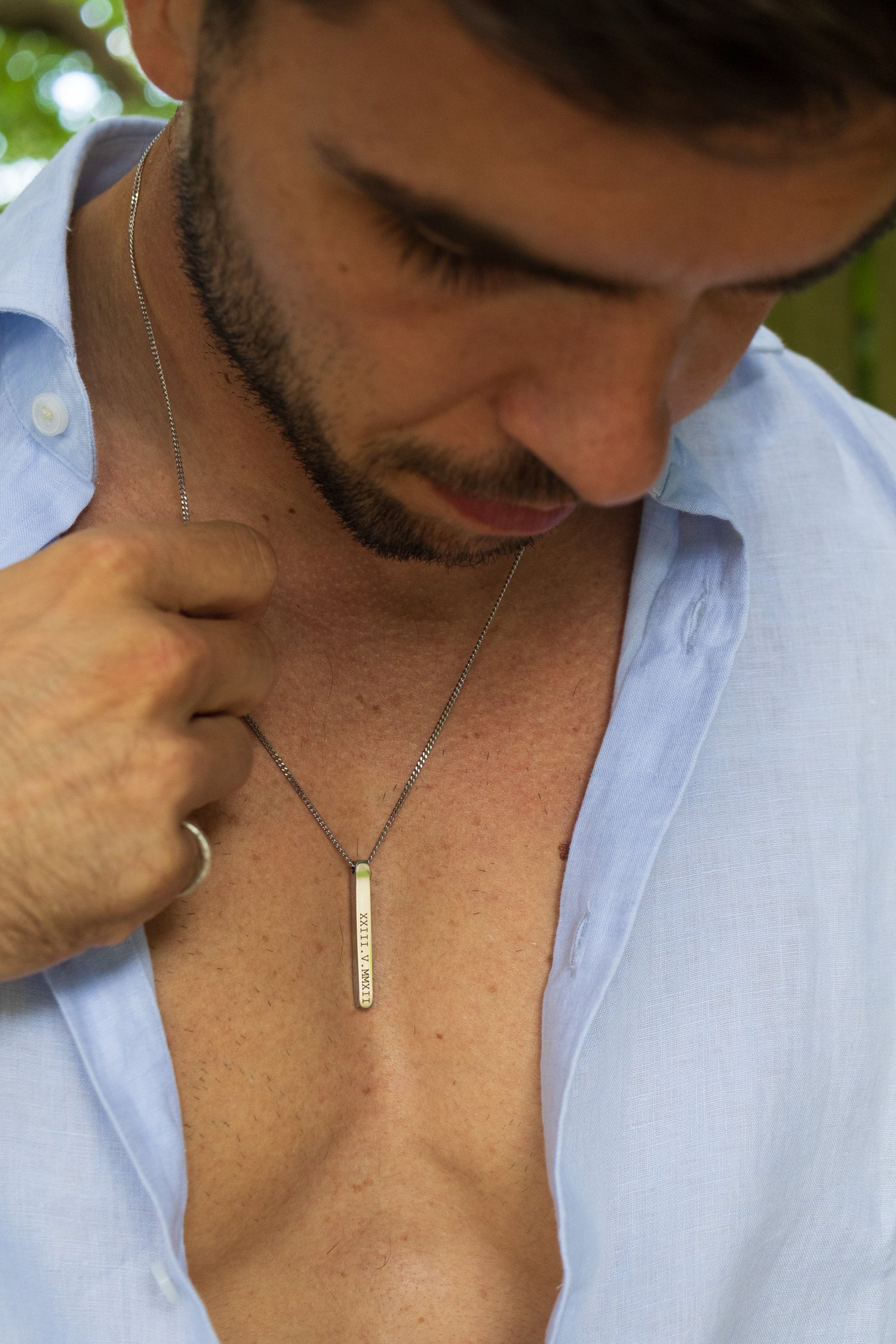 Silver Personalised Bar Necklace