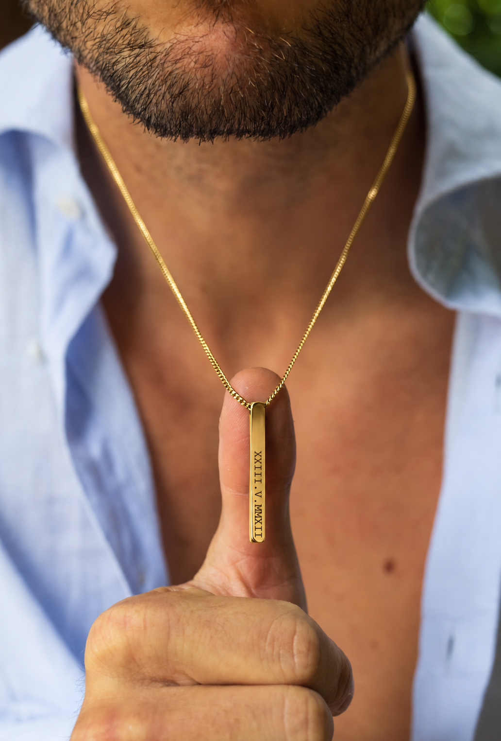 Gold Personalised Bar Necklace