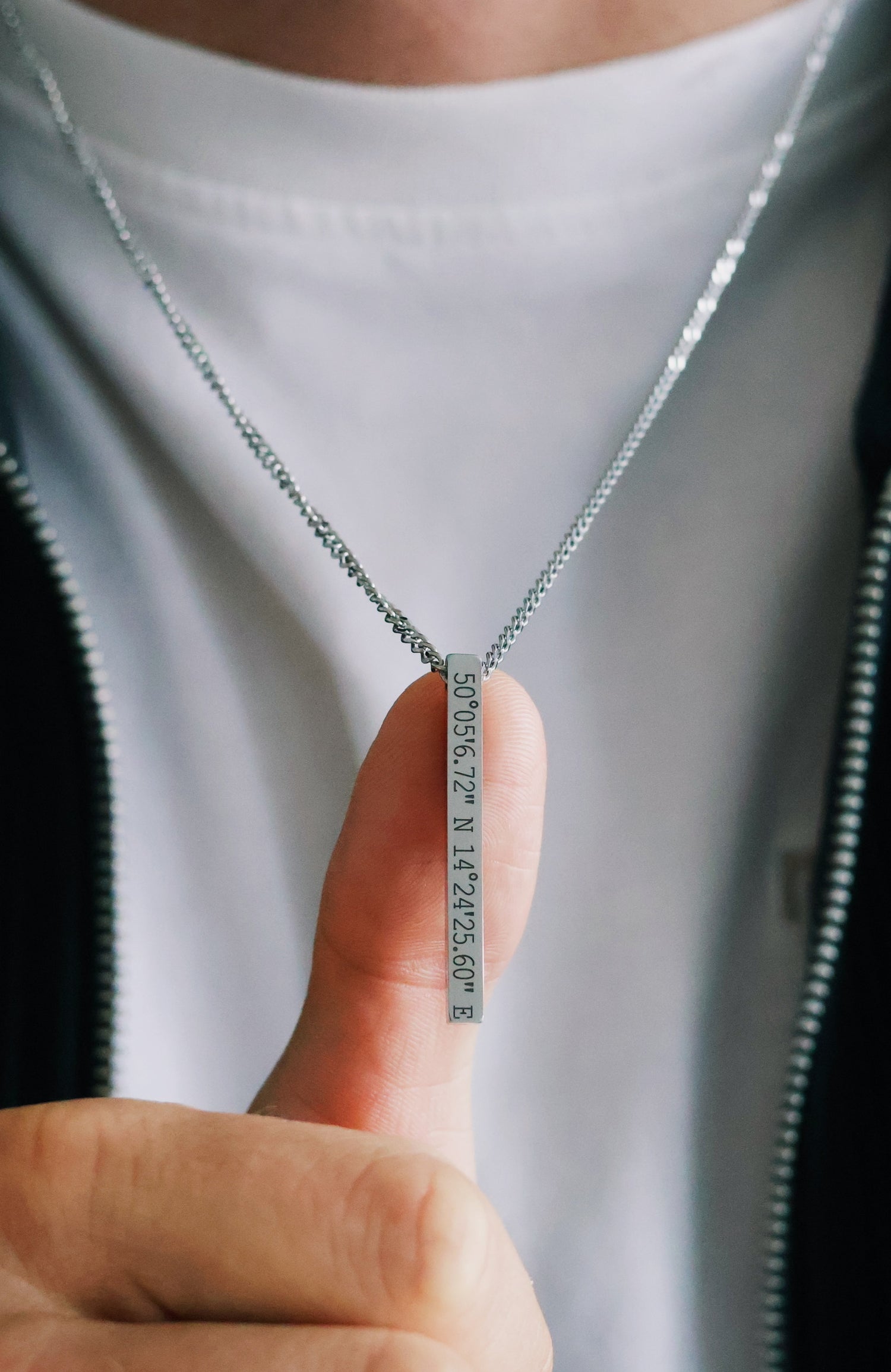 Silver Personalised Bar Necklace