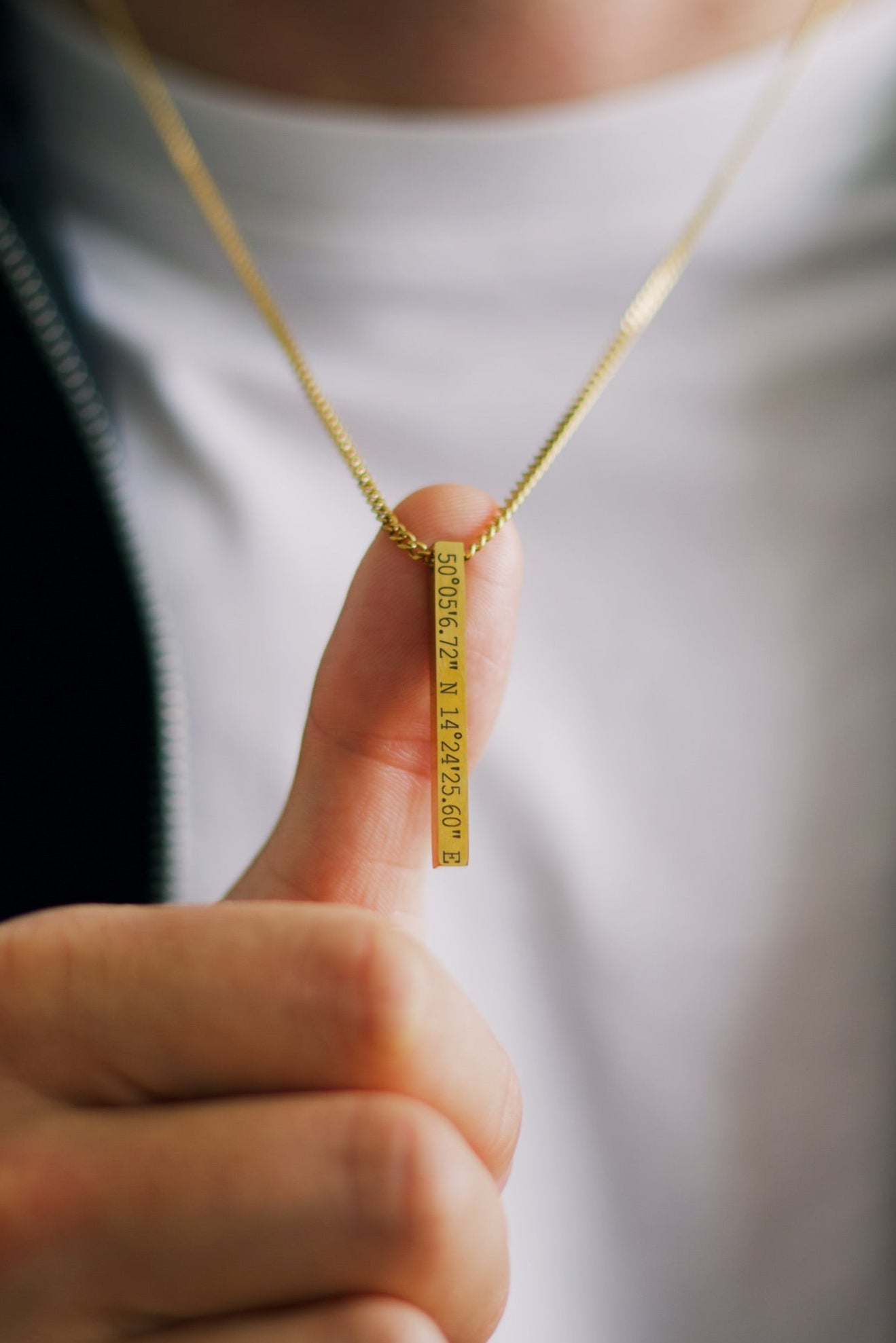 Gold Personalised Bar Necklace