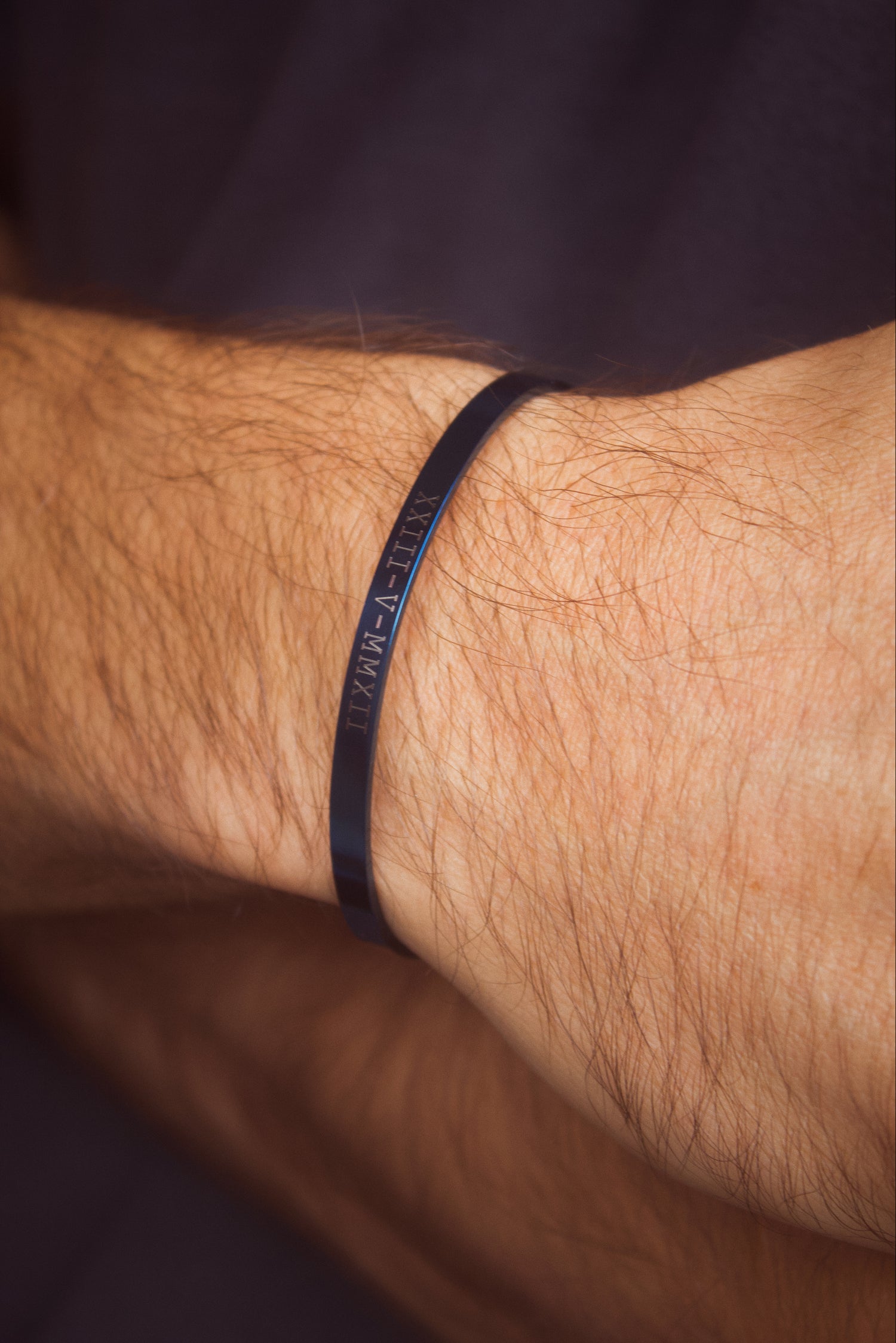 Navy Personalised Cuff Bracelet