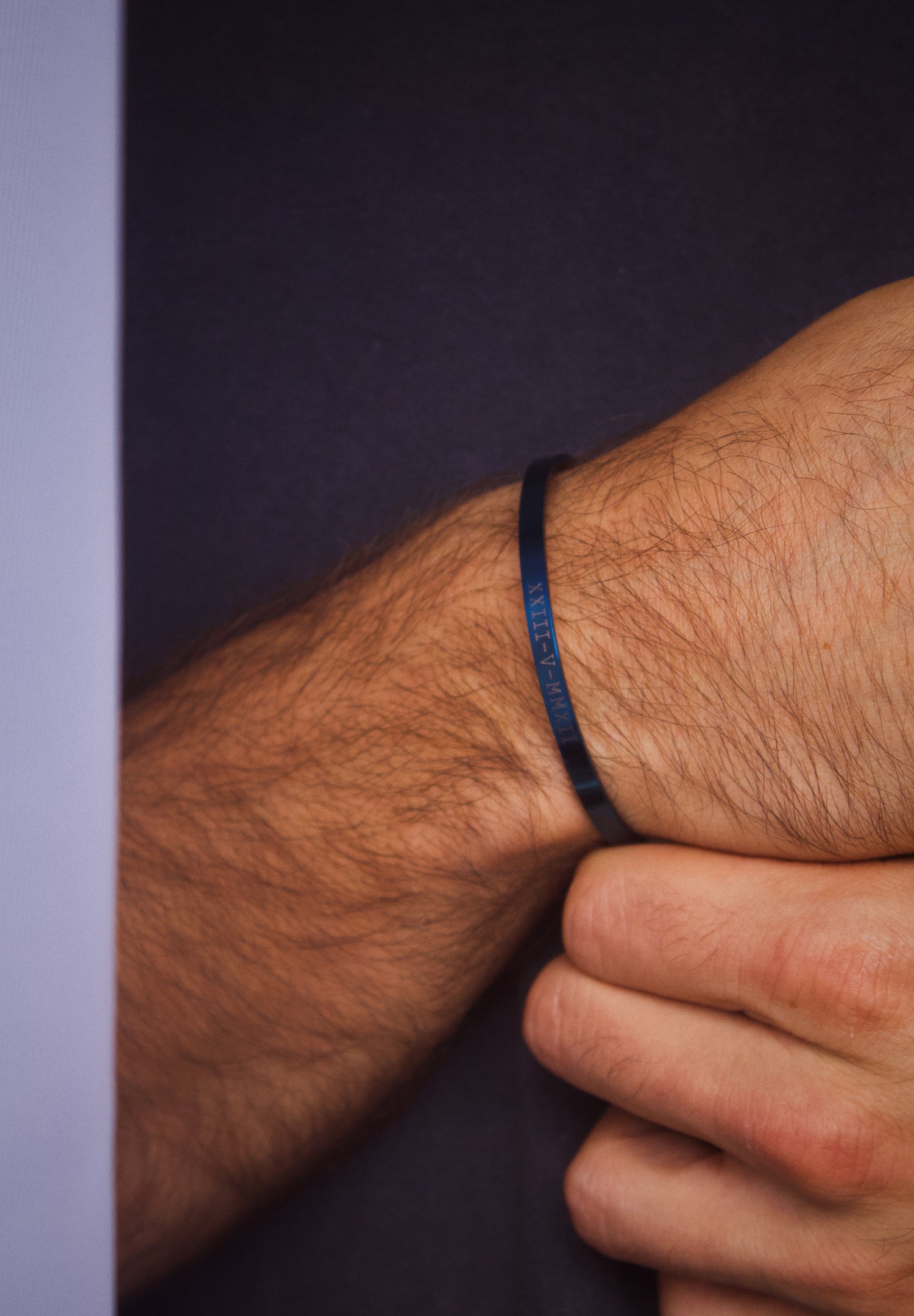 Navy Personalised Cuff Bracelet