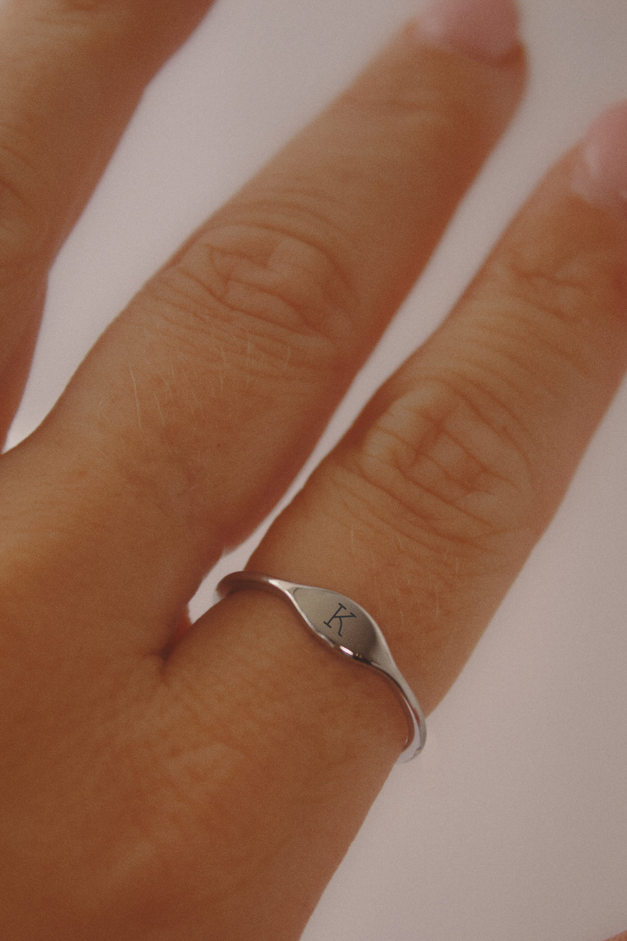 Silver Personalised Initial Signet Ring