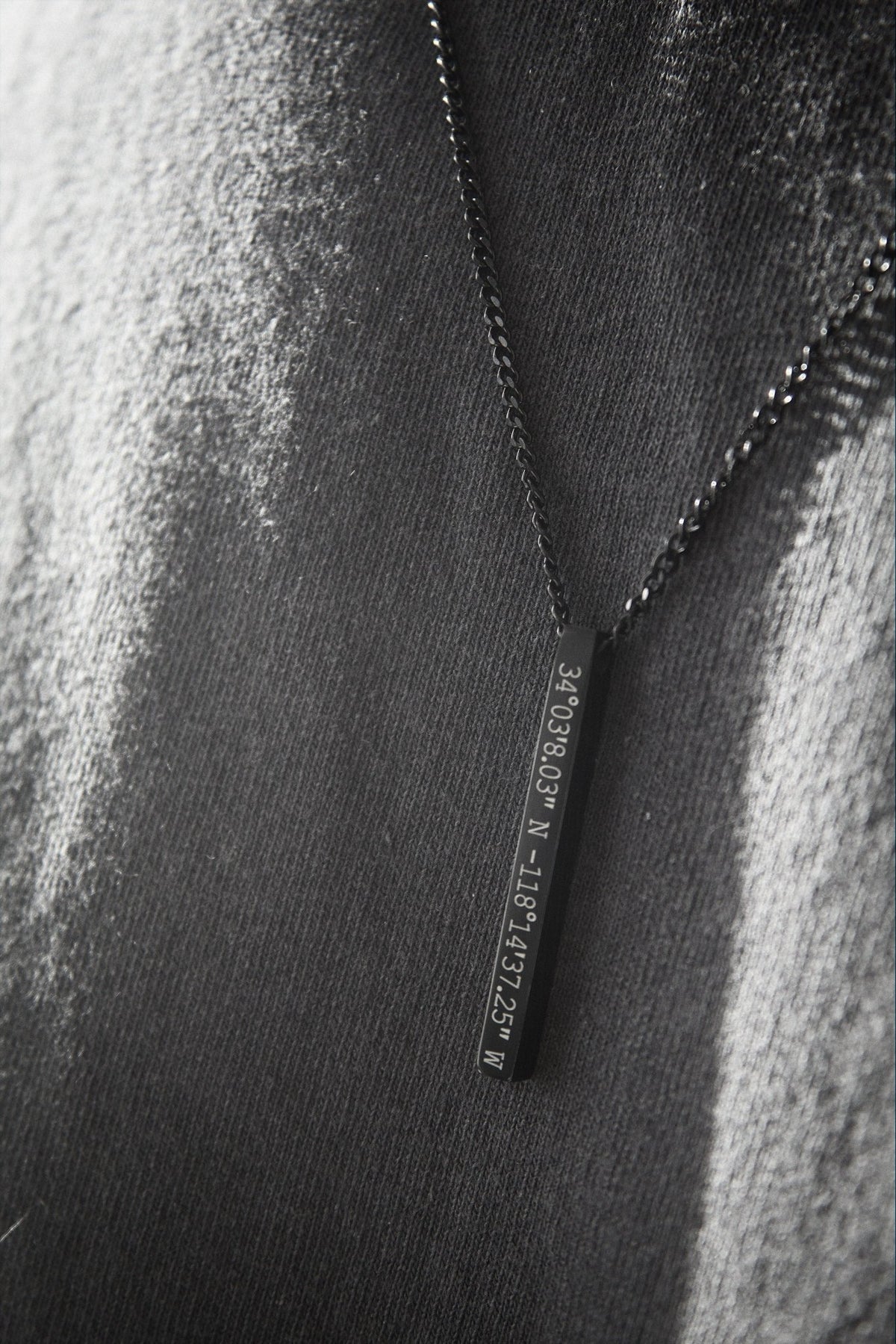 Cuff & Co. - Black Personalised Bar Necklace Personalised Necklaces