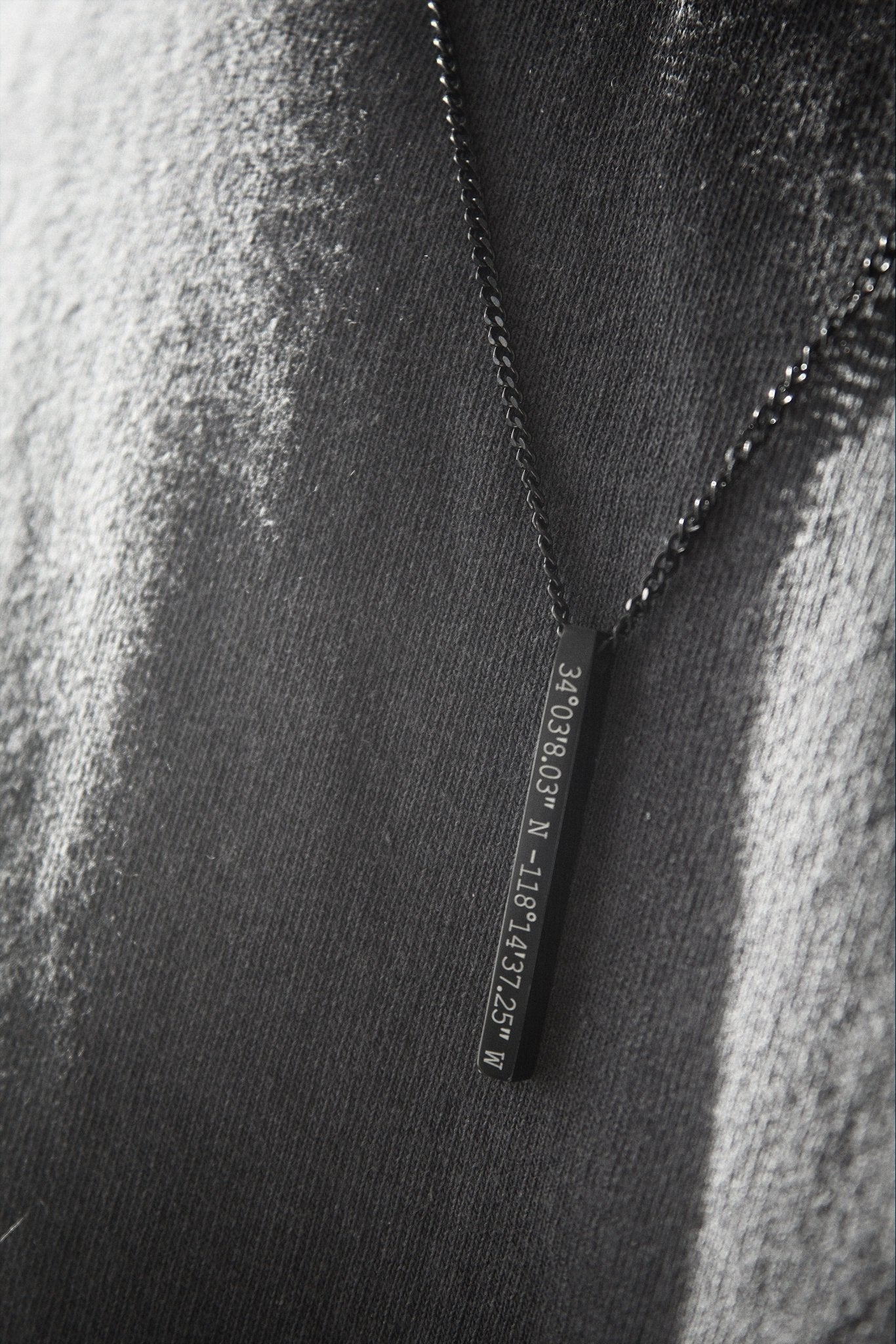 Cuff & Co. - Black Personalised Bar Necklace Personalised Necklaces
