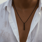 Cuff & Co. - Black Personalised Bar Necklace Personalised Necklaces