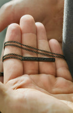Cuff & Co. - Black Personalised Bar Necklace Personalised Necklaces