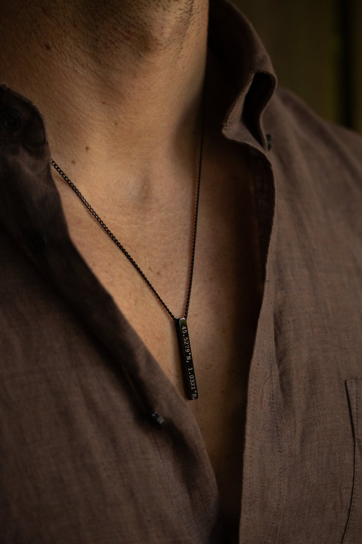 Cuff & Co. - Black Personalised Bar Necklace Personalised Necklaces
