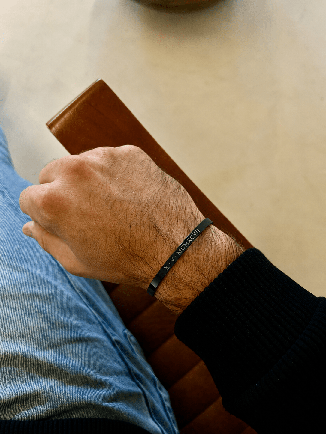 Cuff & Co. - Black Personalised Cuff Bracelet Personalised Apparel & Accessories