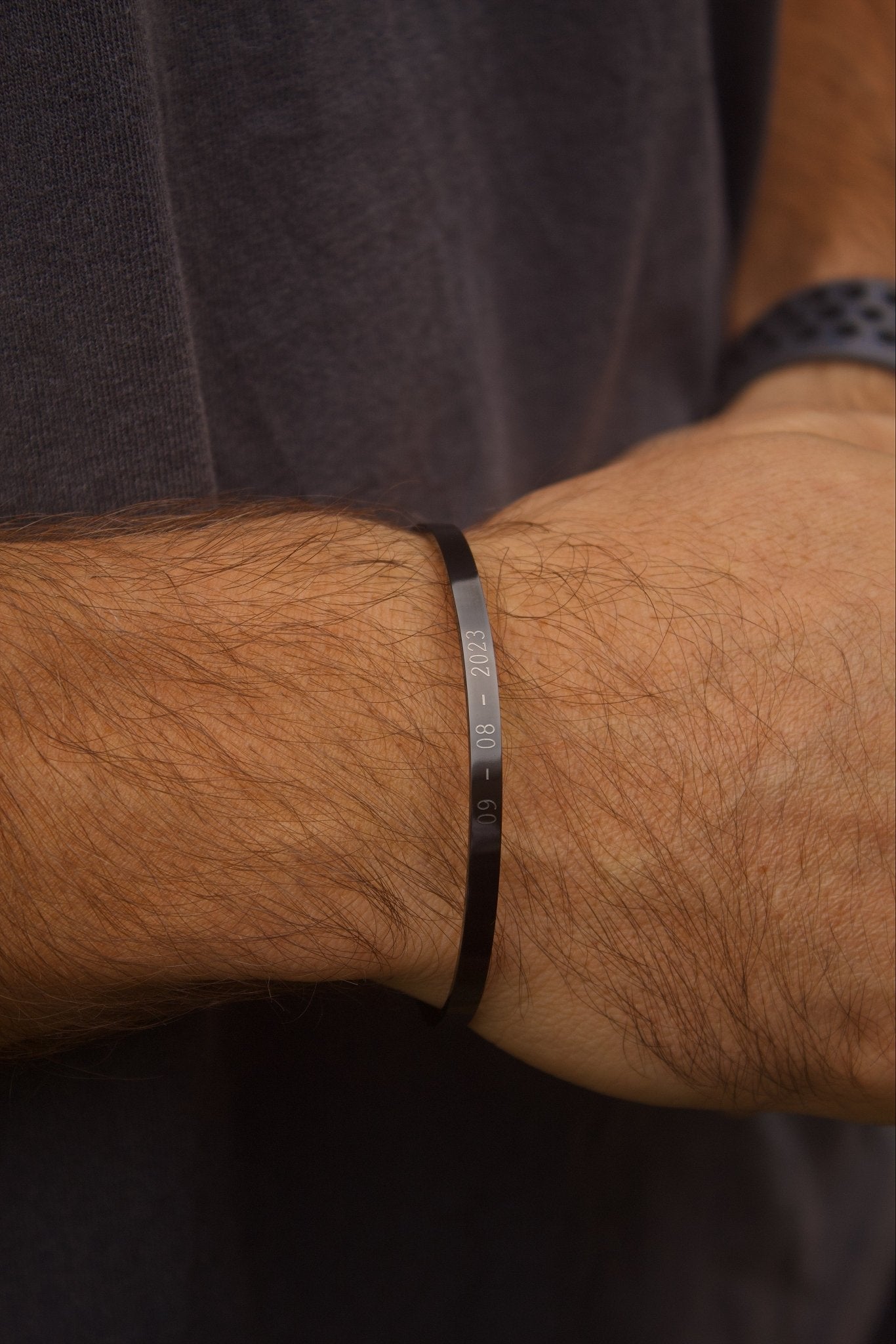 Cuff & Co. - Black Personalised Cuff Bracelet Personalised Apparel & Accessories