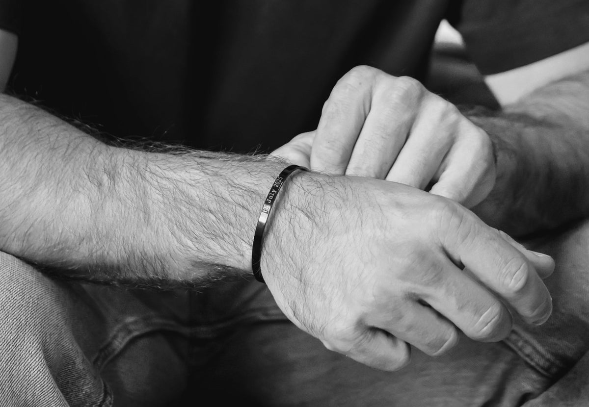 Cuff & Co. - Black Personalised Cuff Bracelet Personalised Apparel & Accessories