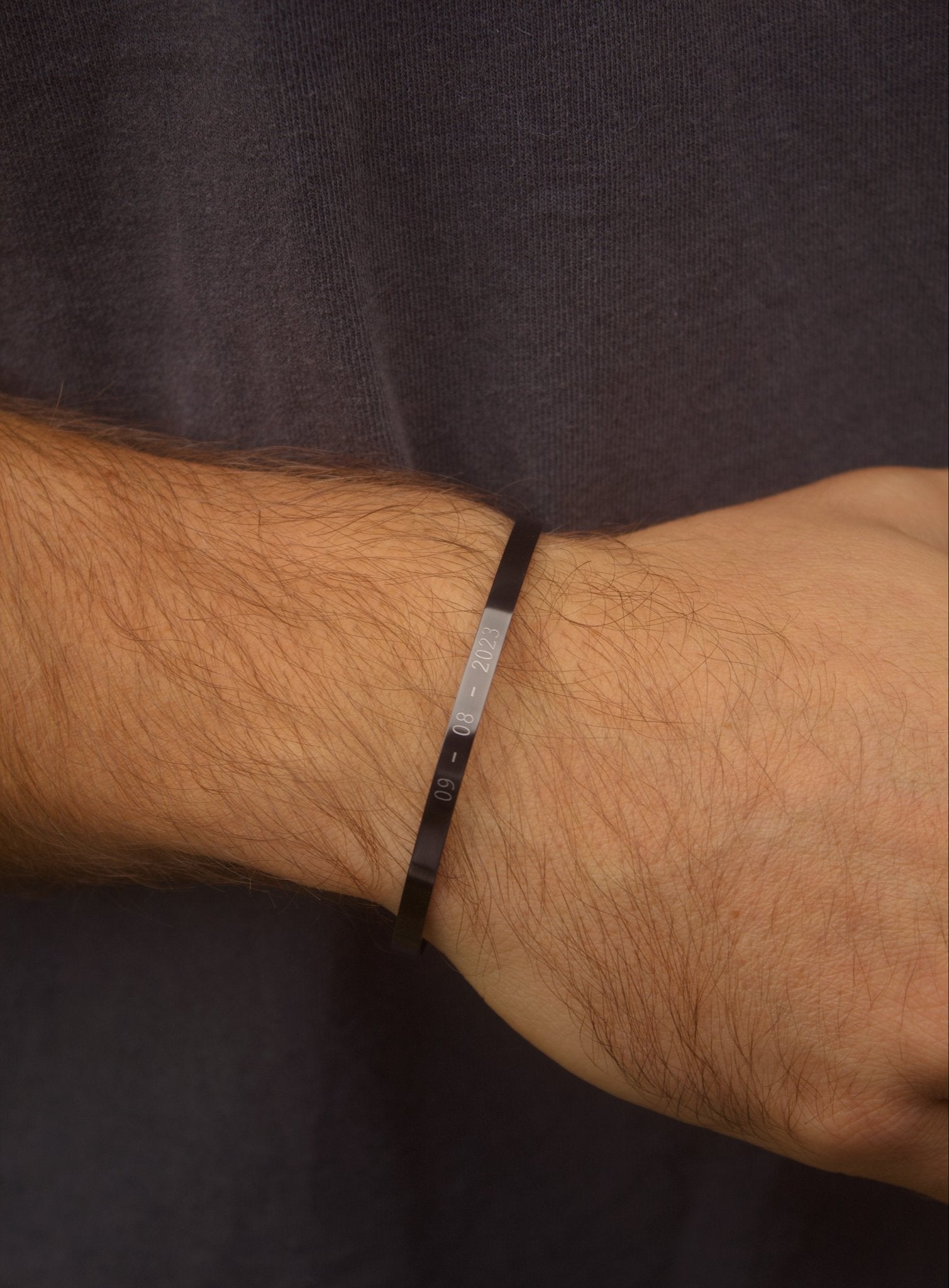 Cuff & Co. - Black Personalised Cuff Bracelet Personalised Apparel & Accessories