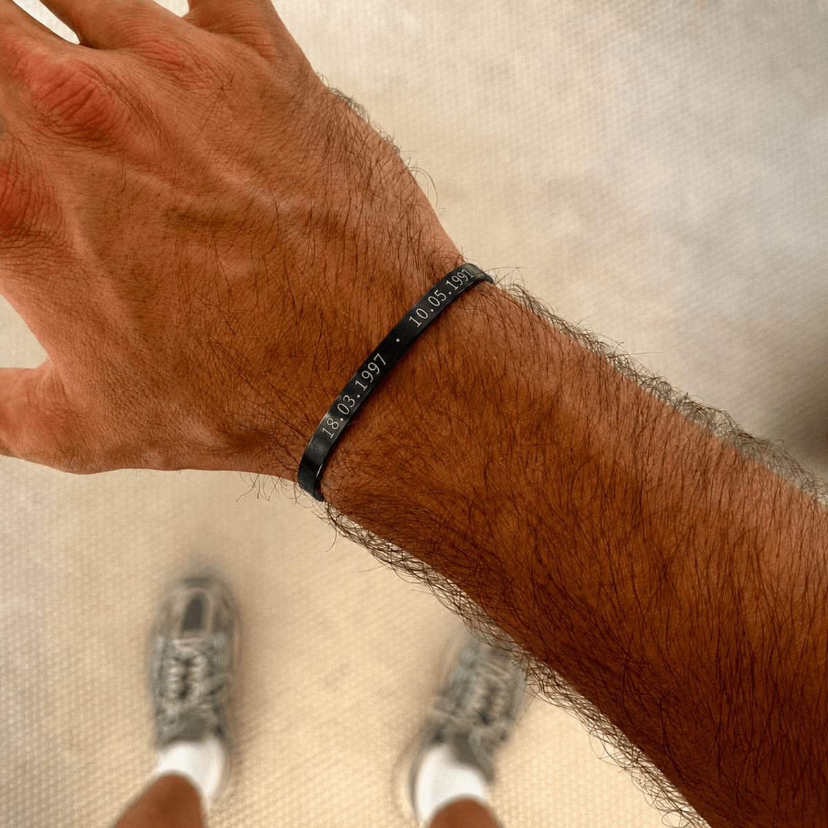 Cuff & Co. - Black Personalised Cuff Bracelet Personalised Apparel & Accessories