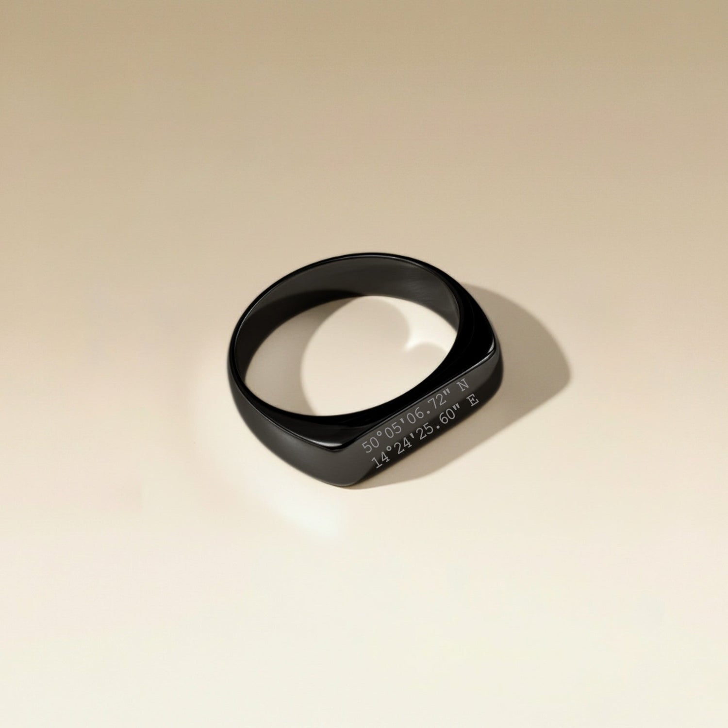 Cuff & Co. - Black Personalised Signet Ring Personalised Rings