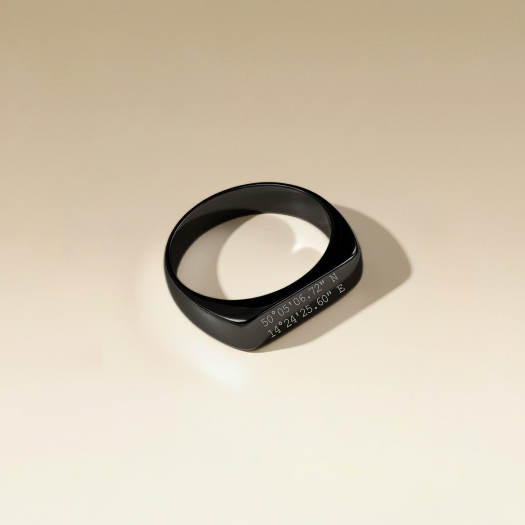 Cuff & Co. - Black Personalised Signet Ring Personalised Rings