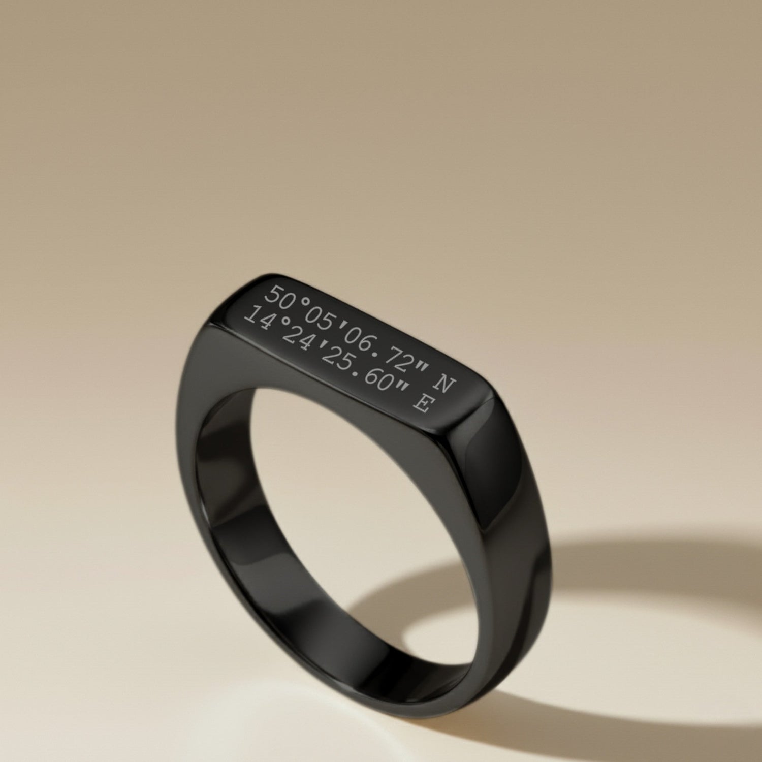 Cuff & Co. - Black Personalised Signet Ring Personalised Rings