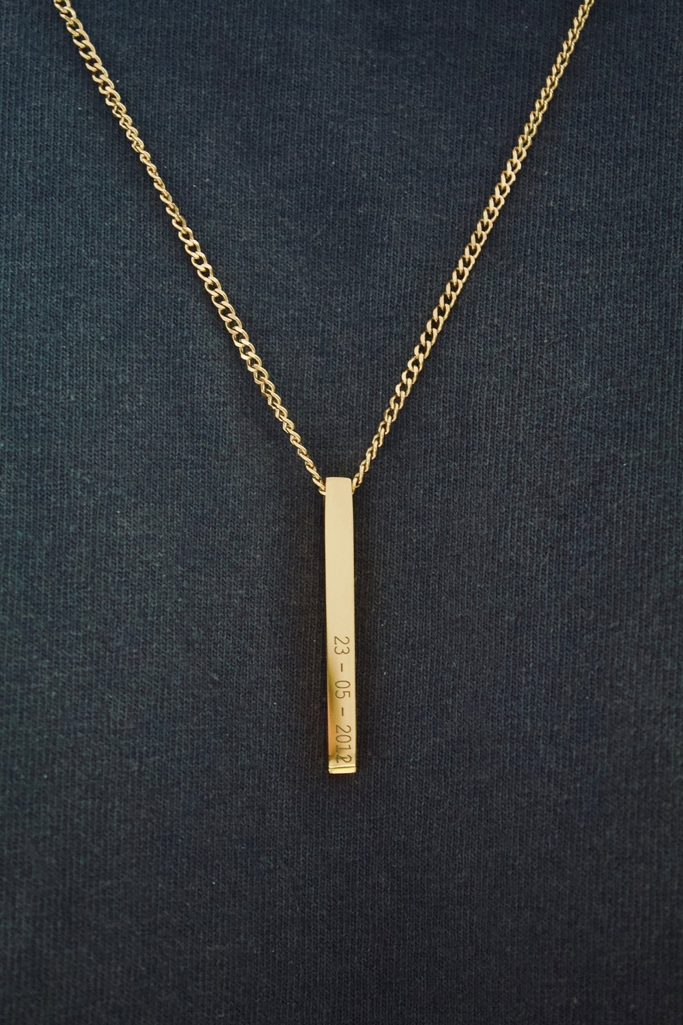 Cuff & Co. - Gold Personalised Bar Necklace Personalised Necklaces