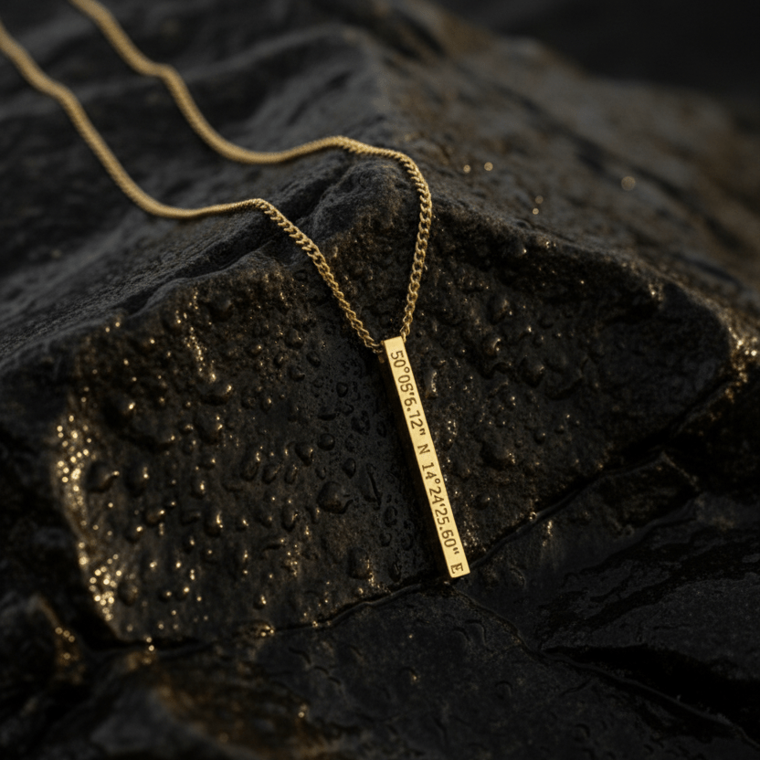 Cuff & Co. - Gold Personalised Bar Necklace Personalised Necklaces