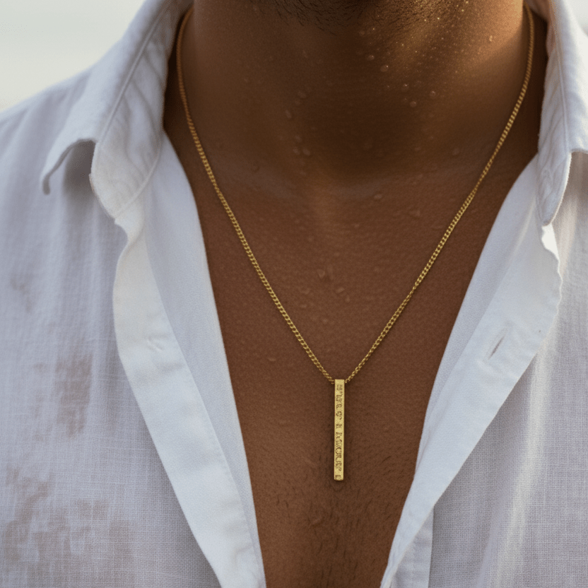Cuff & Co. - Gold Personalised Bar Necklace Personalised Necklaces