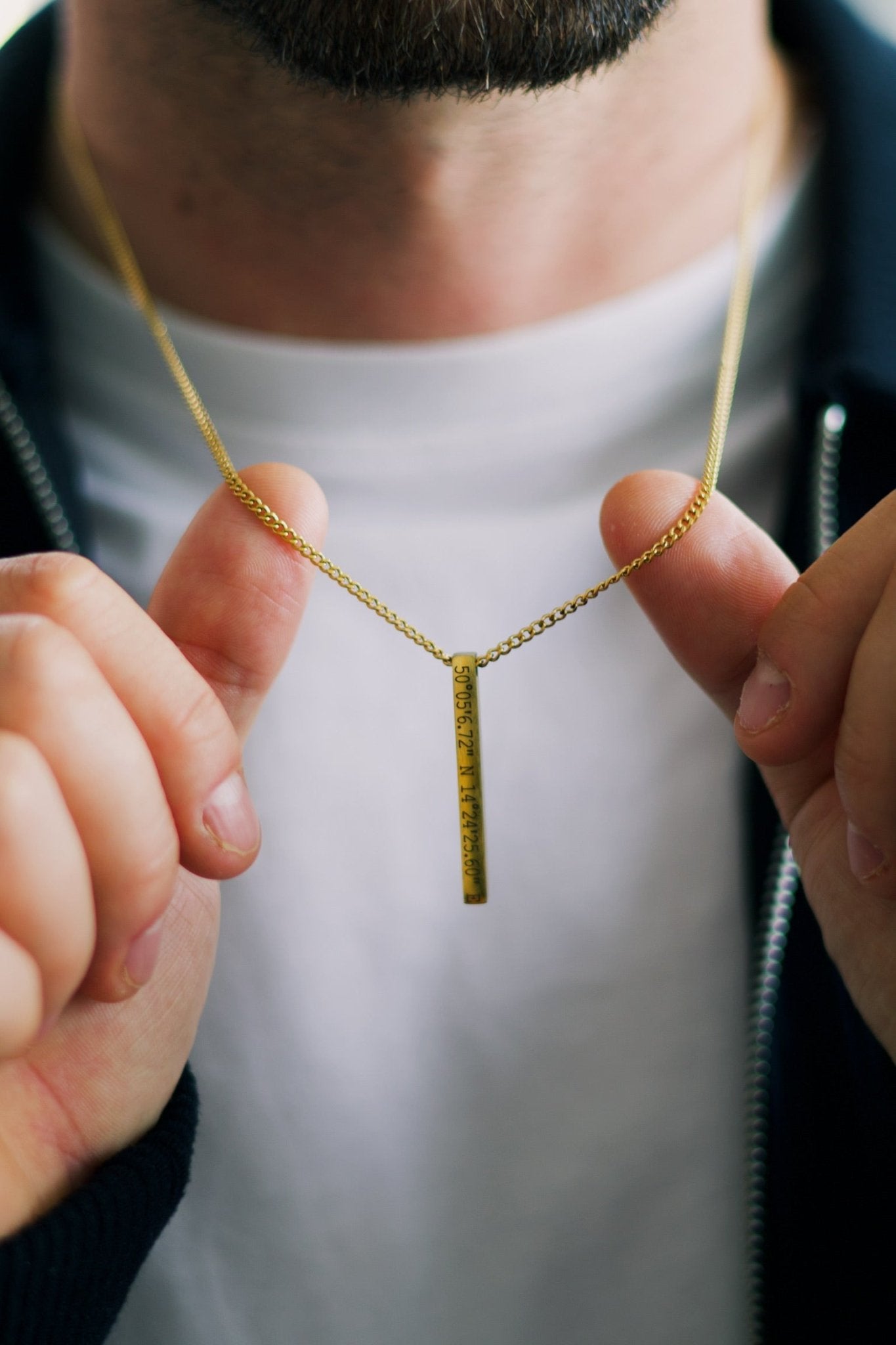 Cuff & Co. - Gold Personalised Bar Necklace Personalised Necklaces