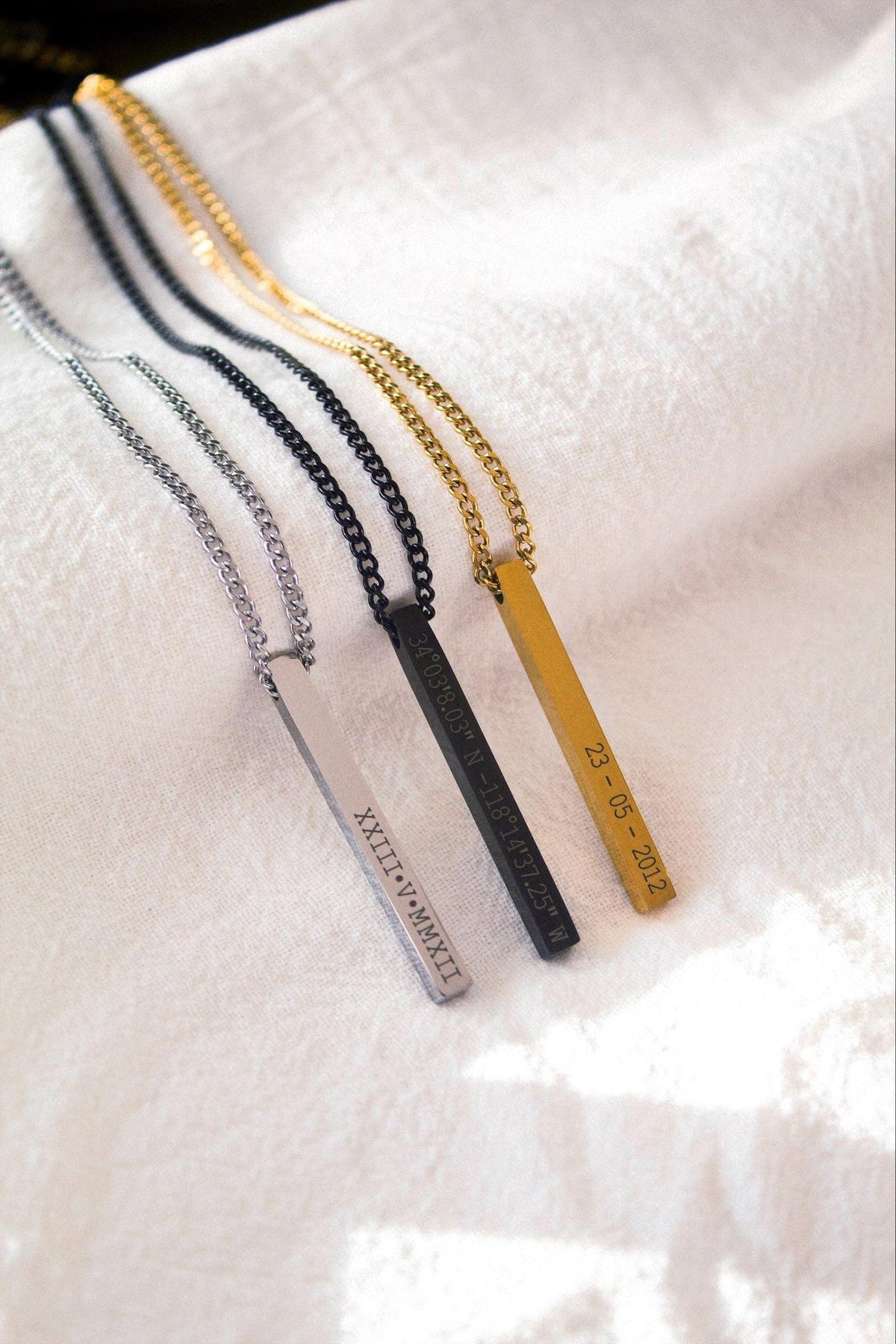 Cuff & Co. - Gold Personalised Bar Necklace Personalised Necklaces