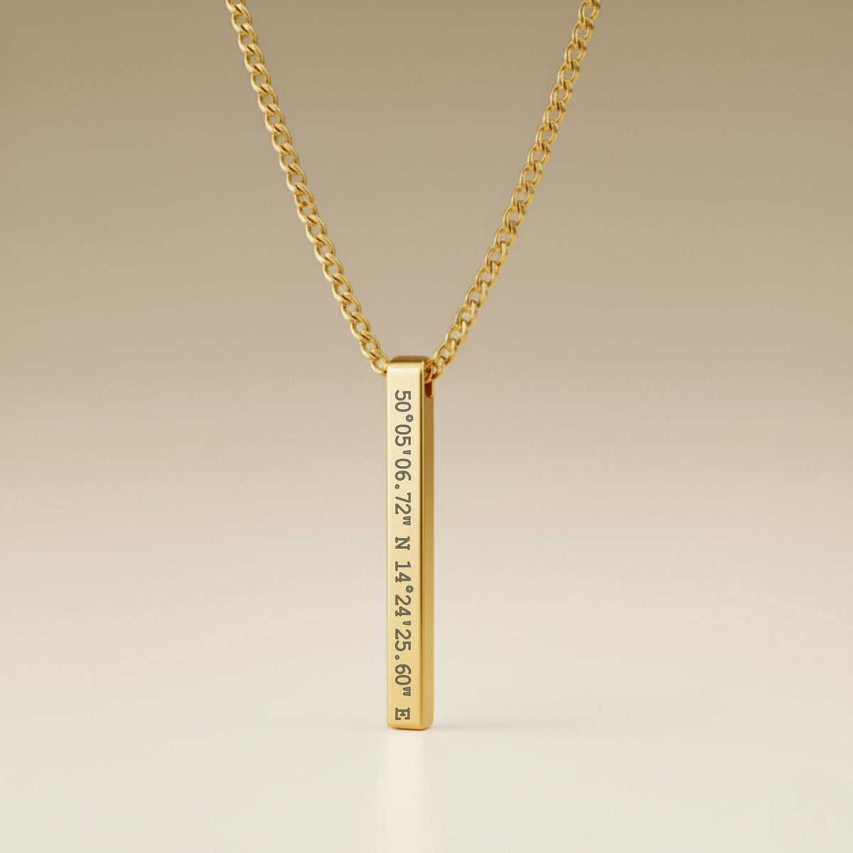 Cuff & Co. - Gold Personalised Bar Necklace Personalised Necklaces