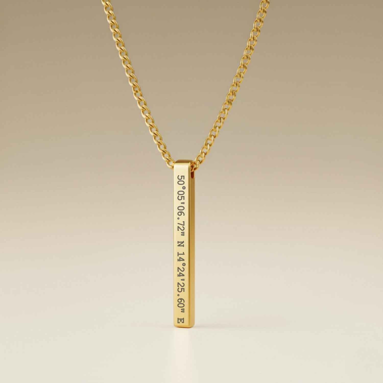 Cuff & Co. - Gold Personalised Bar Necklace Personalised Necklaces