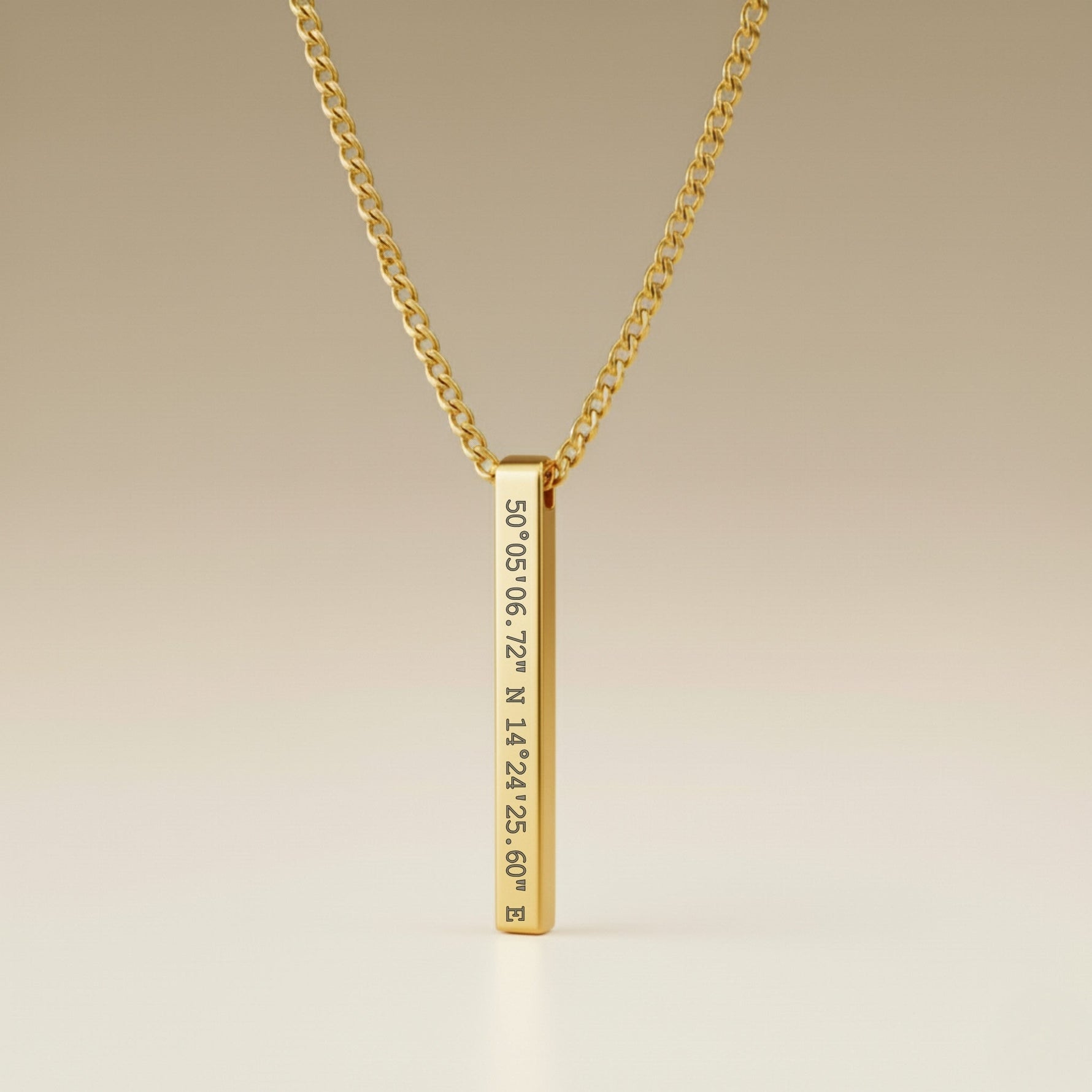 Cuff & Co. - Gold Personalised Bar Necklace Personalised Necklaces