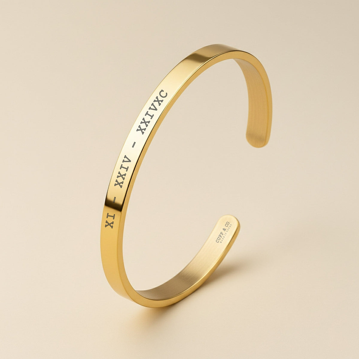 Cuff & Co. - Gold Personalised Cuff Bracelet Personalised Bracelets