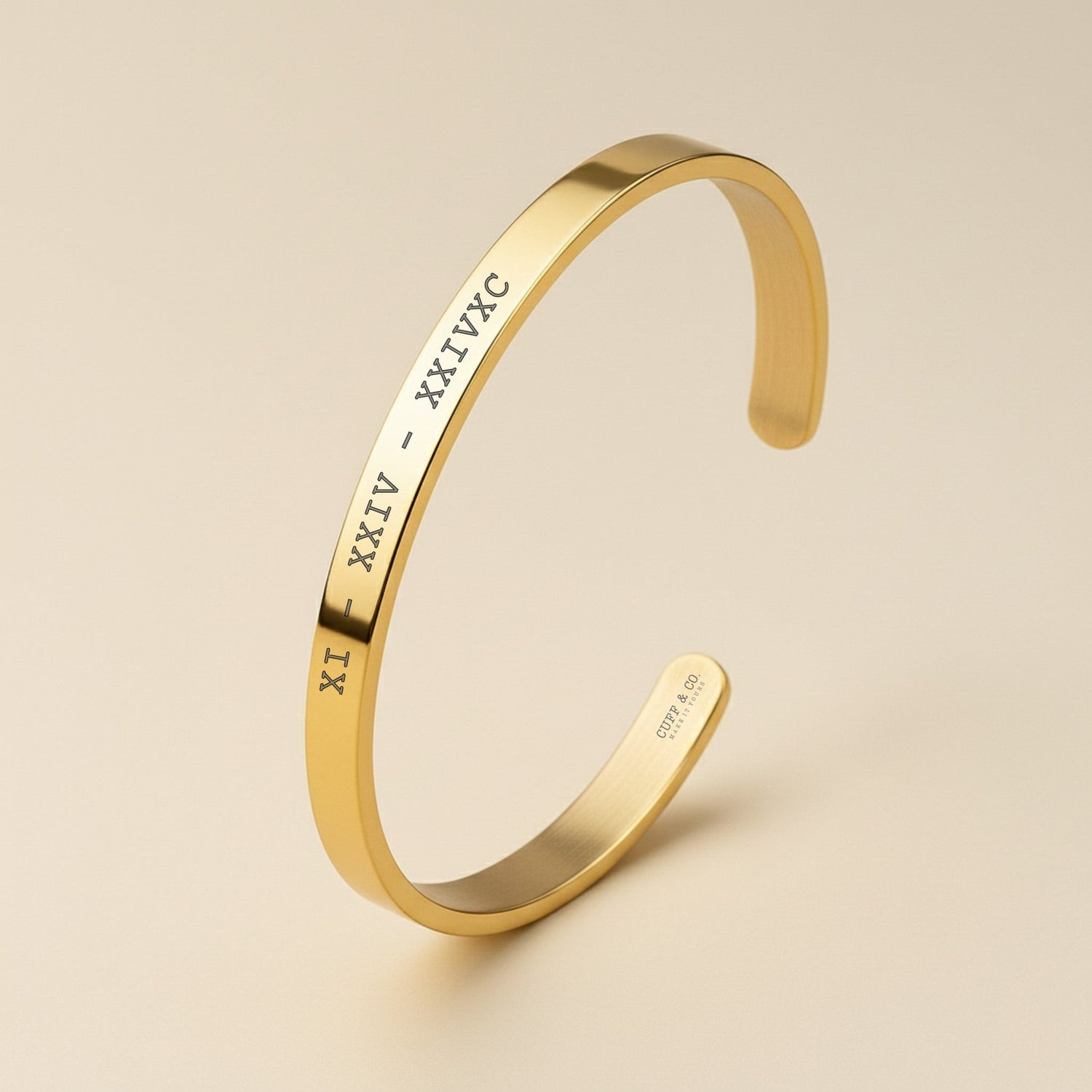 Cuff & Co. - Gold Personalised Cuff Bracelet Personalised Bracelets