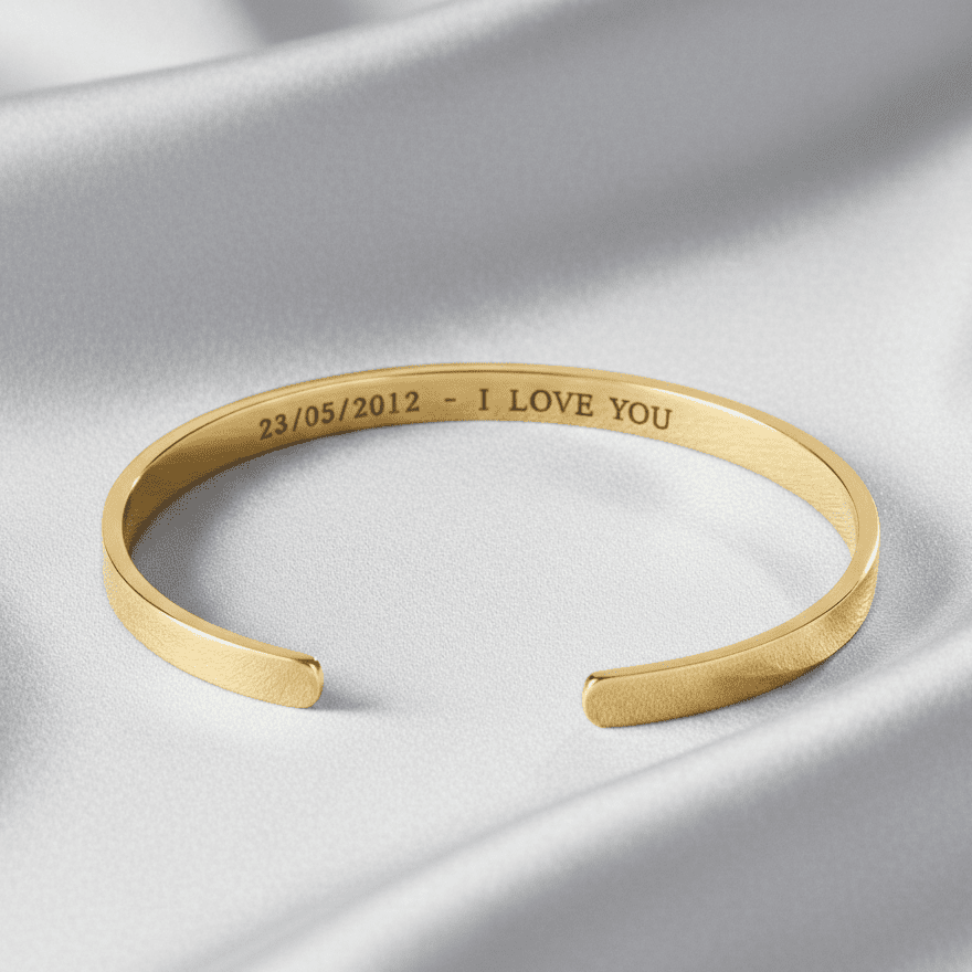 Cuff & Co. - Gold Personalised Cuff Bracelet Personalised Bracelets