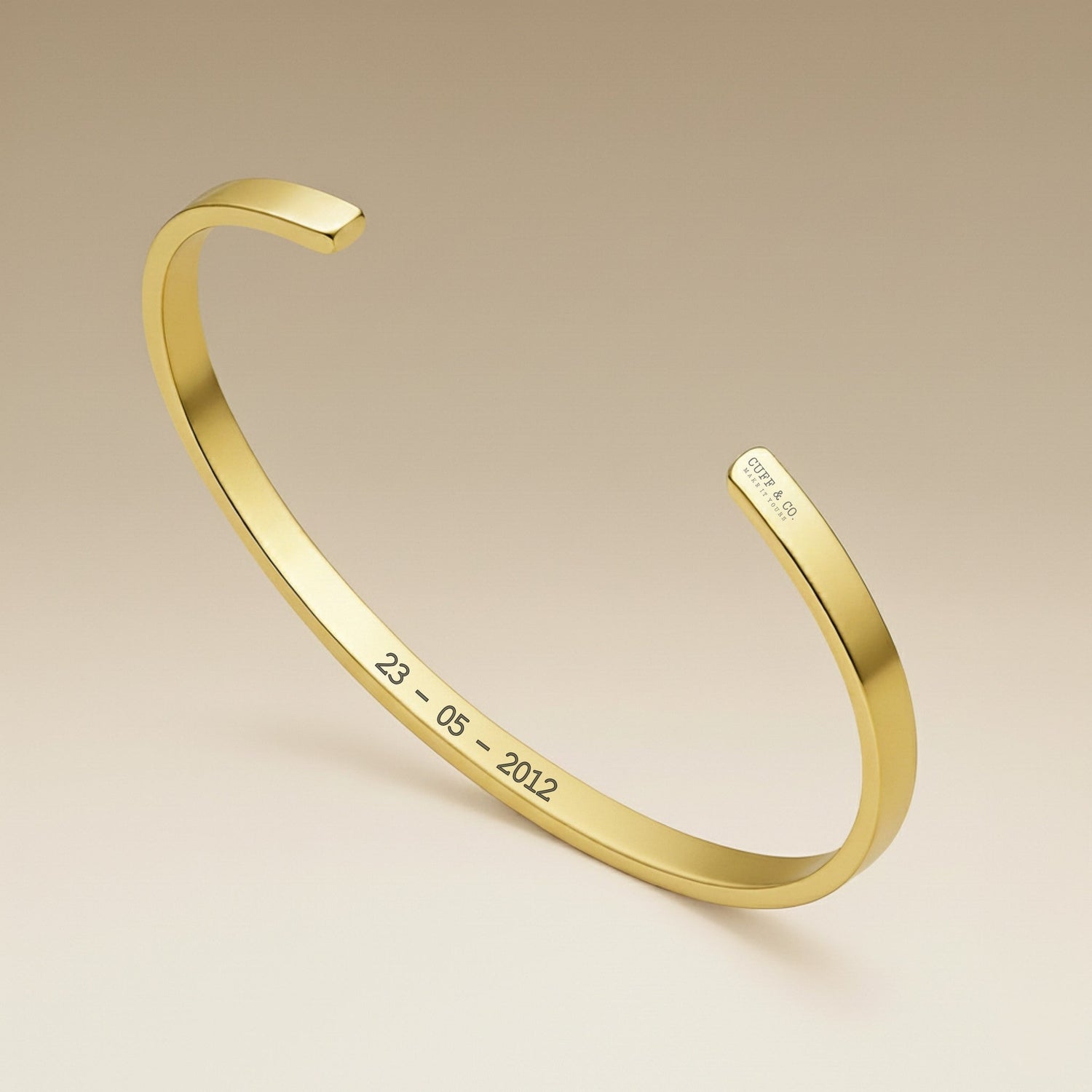 Cuff & Co. - Gold Personalised Cuff Bracelet Personalised Bracelets