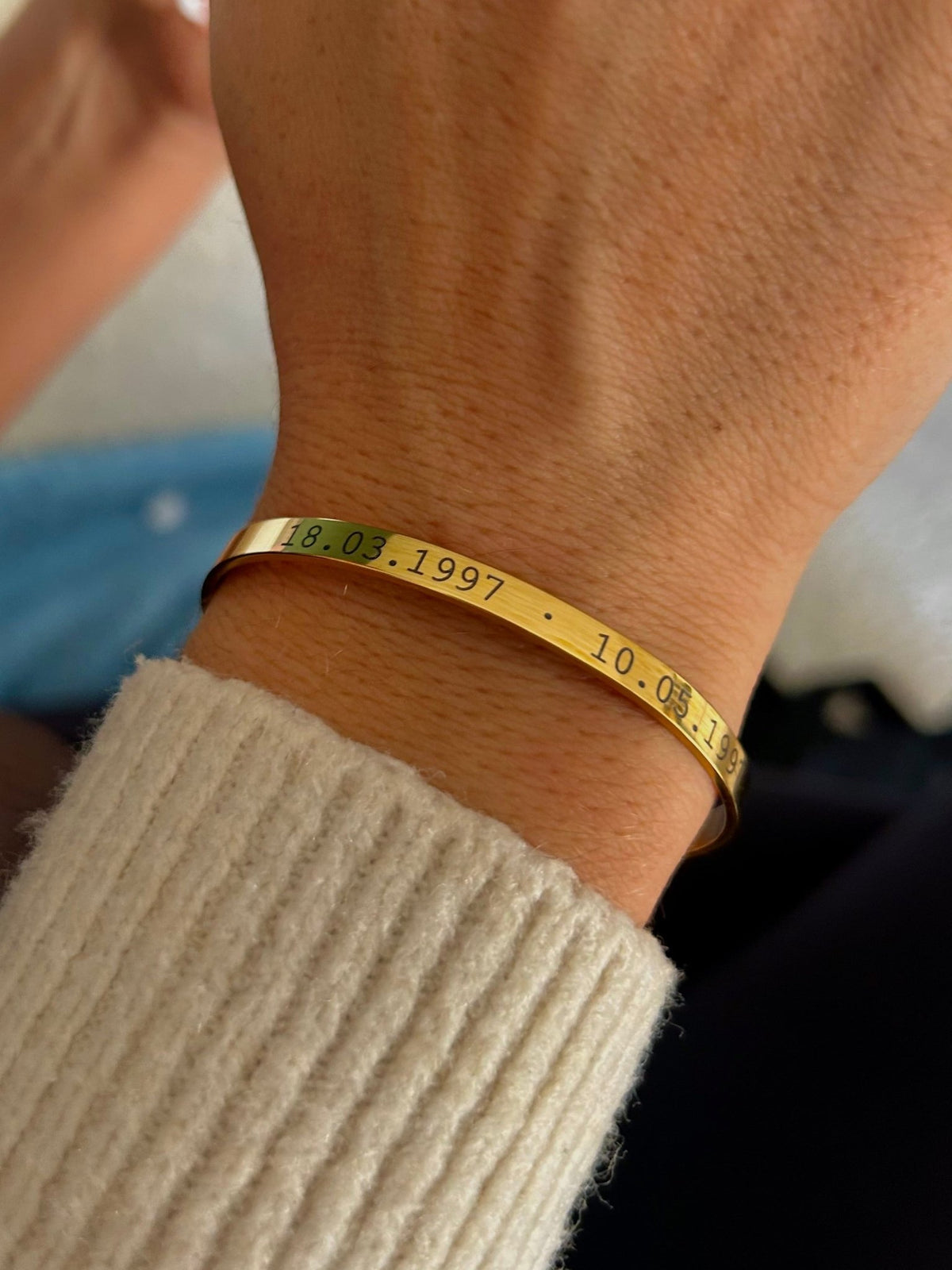 Cuff & Co. - Gold Personalised Cuff Bracelet Personalised Bracelets