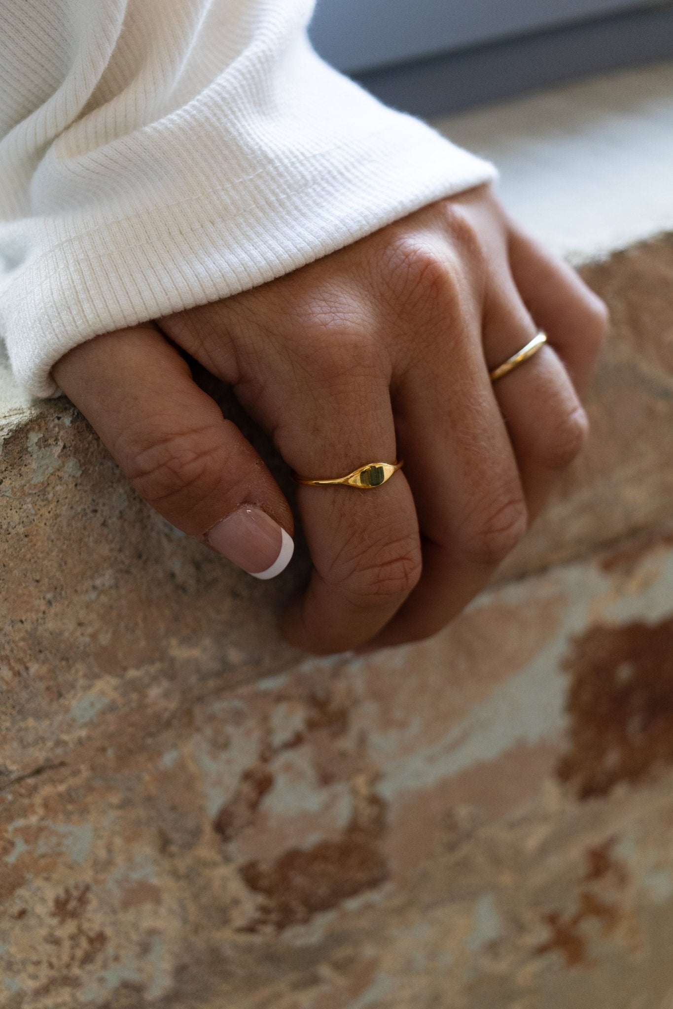 Cuff & Co. - Gold Personalised Initial Signet Ring Personalised Apparel & Accessories