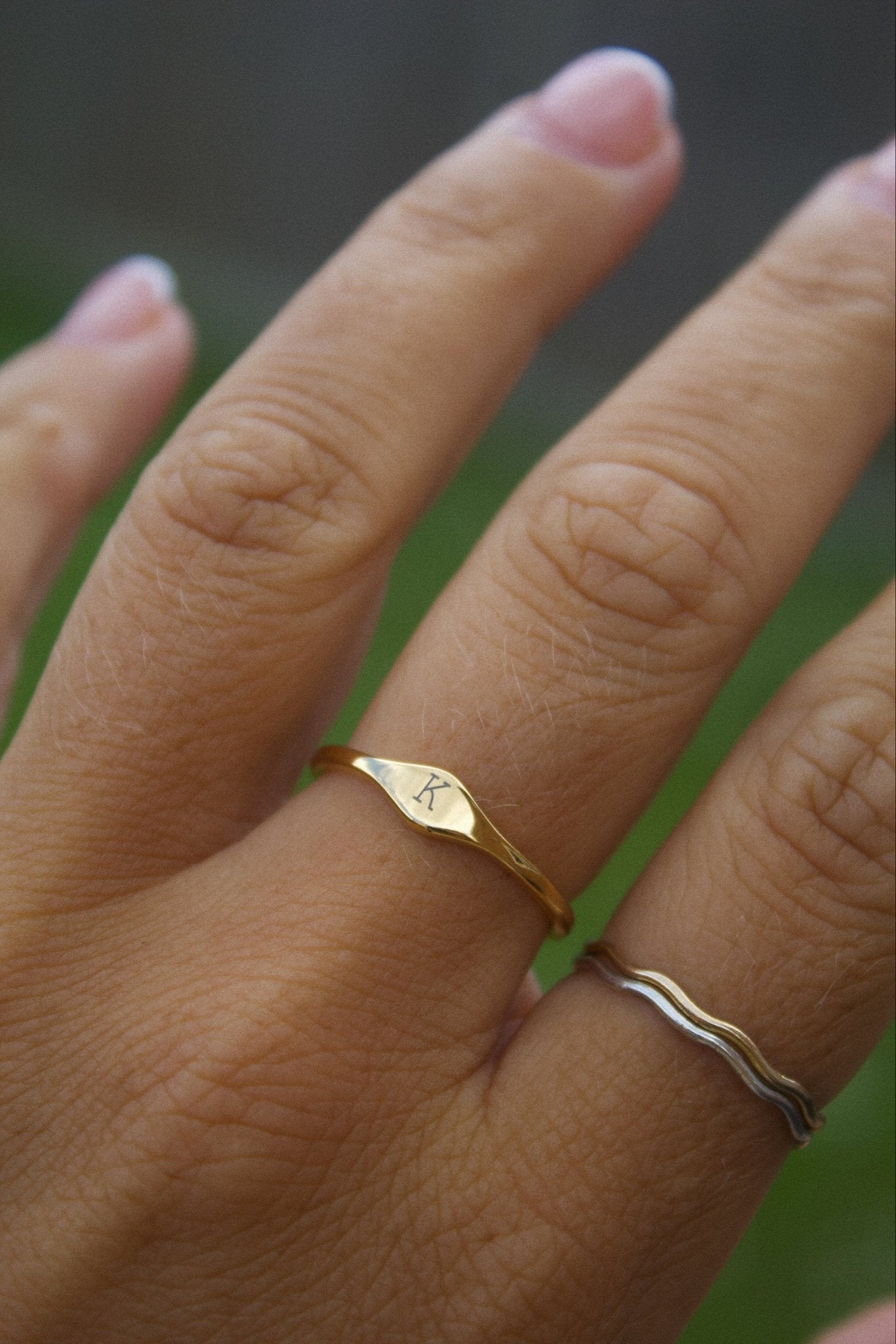 Cuff & Co. - Gold Personalised Initial Signet Ring Personalised Apparel & Accessories