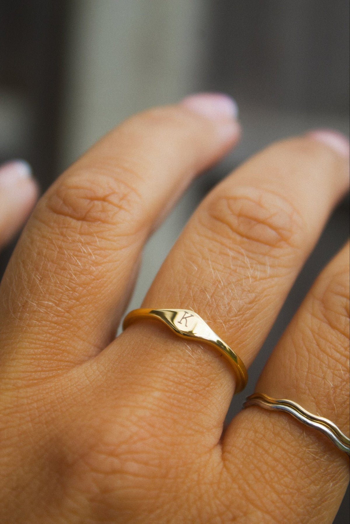 Cuff & Co. - Gold Personalised Initial Signet Ring Personalised Apparel & Accessories