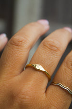 Cuff & Co. - Gold Personalised Initial Signet Ring Personalised Apparel & Accessories
