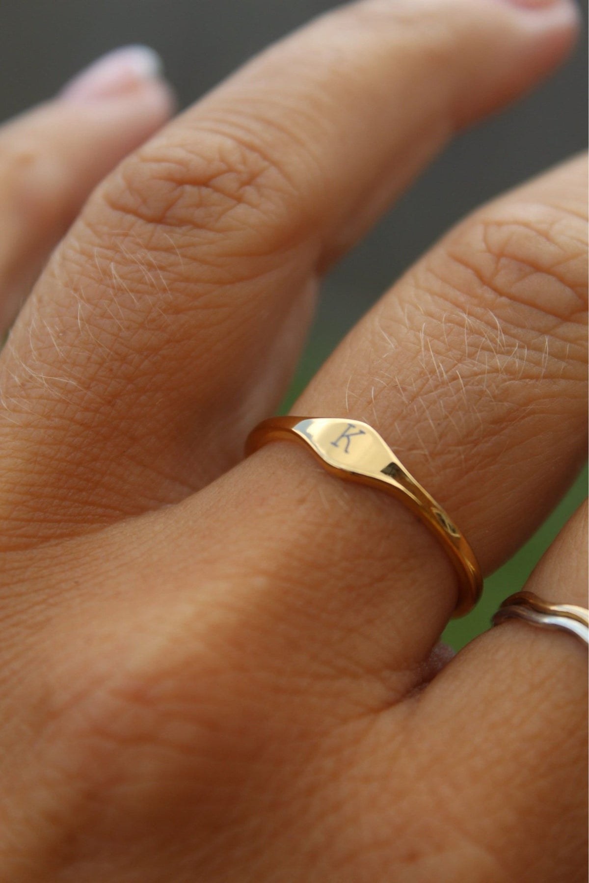 Cuff & Co. - Gold Personalised Initial Signet Ring Personalised Apparel & Accessories