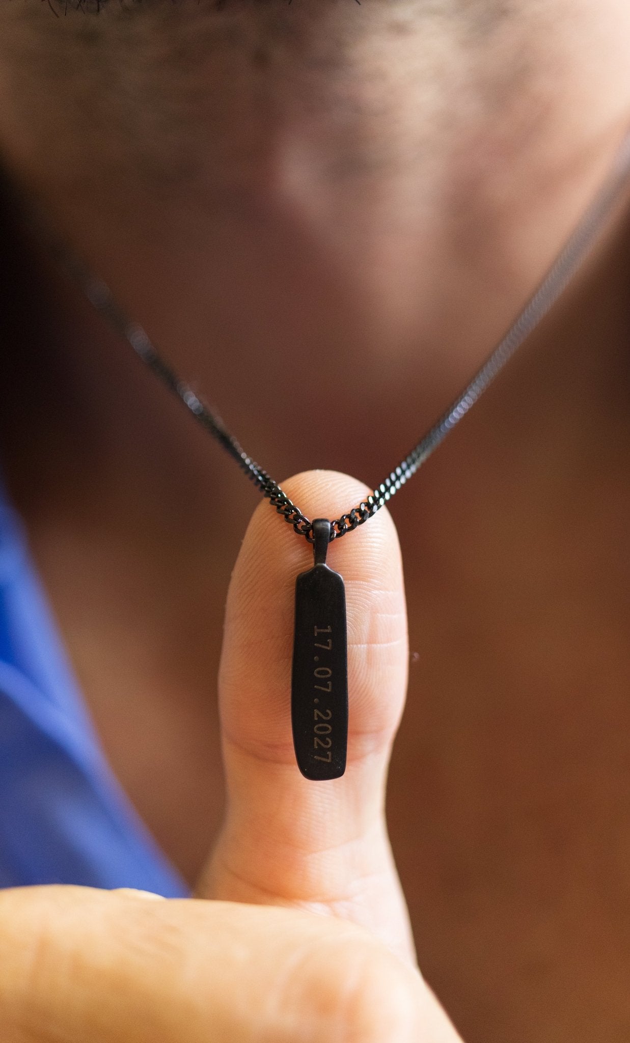 Cuff & Co. - Matte Black Personalised Pendant Necklace Personalised Necklaces