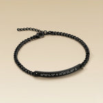 Cuff & Co. - Mens Black Personalised Chain Bracelet Personalised Bracelets