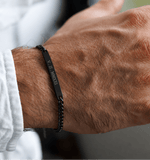 Cuff & Co. - Mens Black Personalised Chain Bracelet Personalised Bracelets