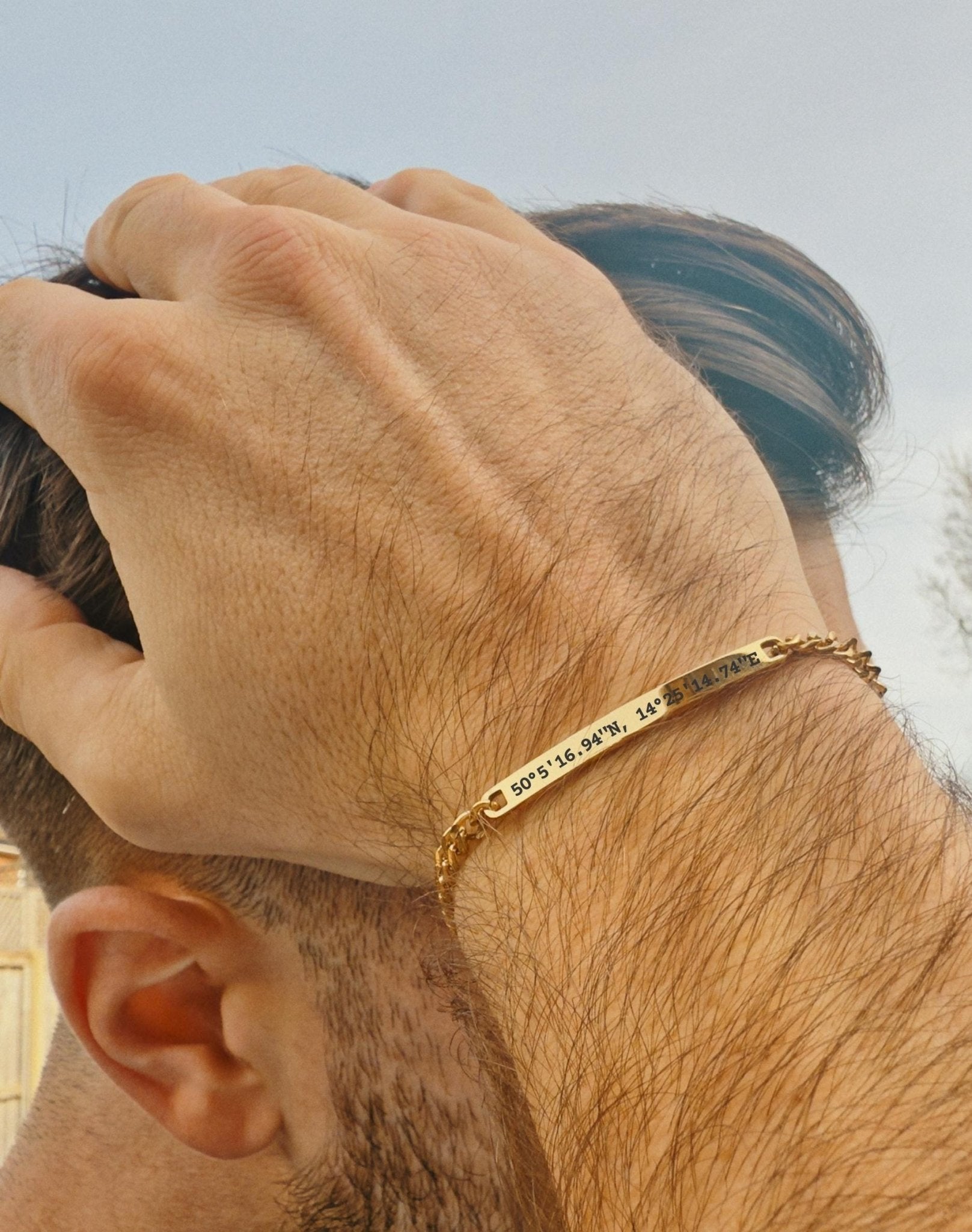 Cuff & Co. - Mens Gold Personalised Chain Bracelet Personalised Bracelets